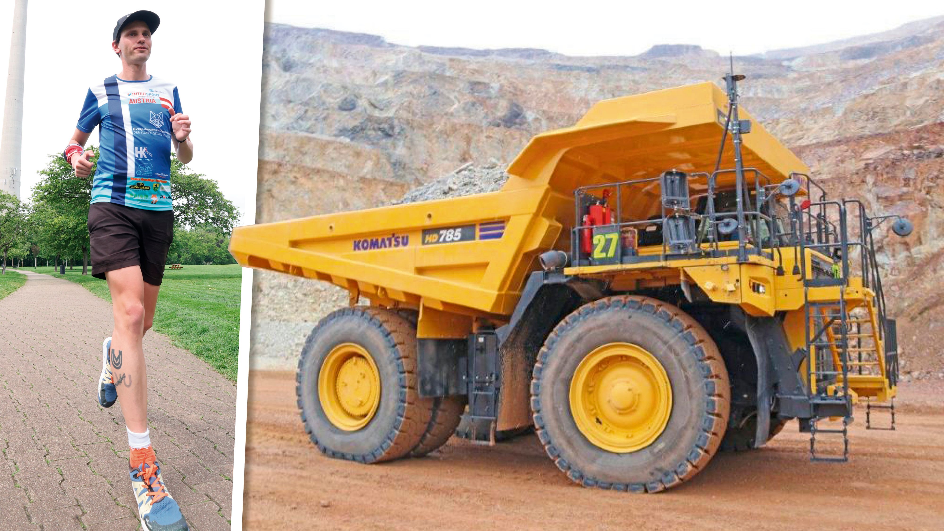 Rainer Predl läuft Marathon in Muldenkipper