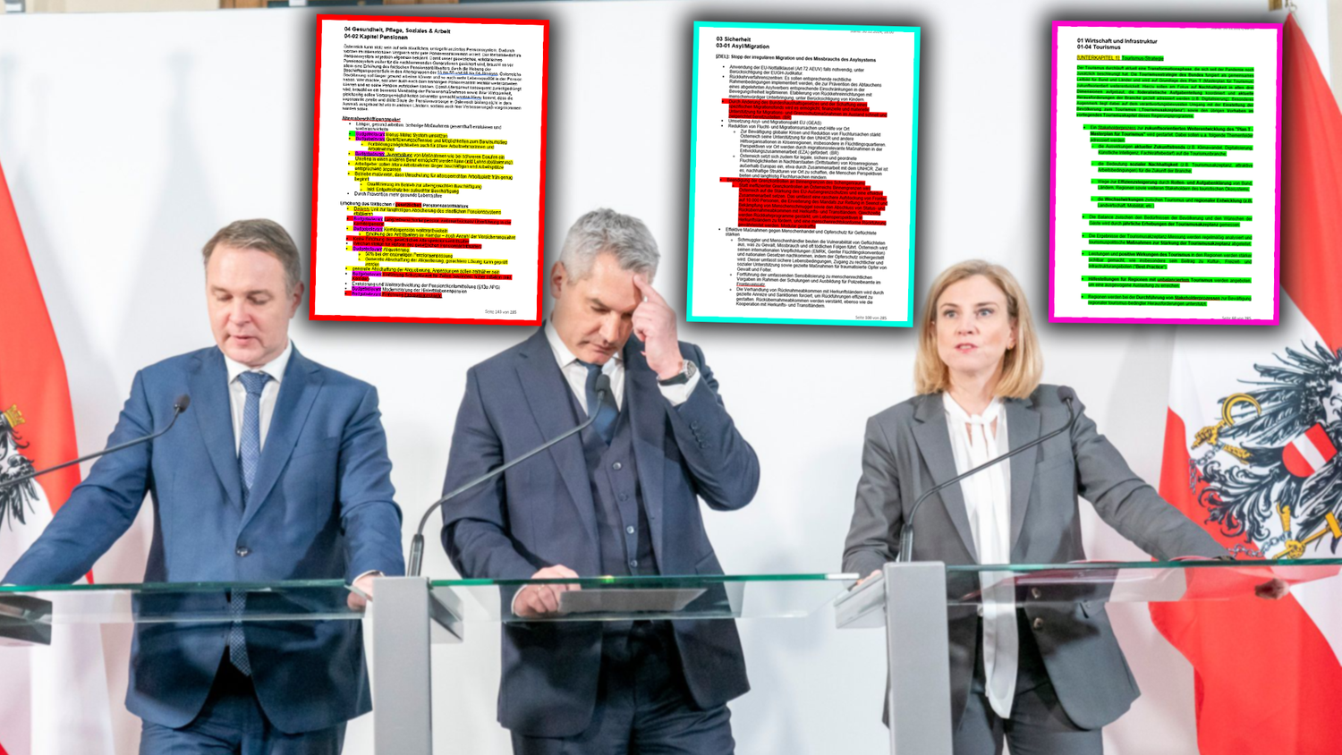 Das geheime Ampel-Papier zeigt, wie weit SPÖ, ÖVP und NEOS bei den Regierungsverhandlungen waren.