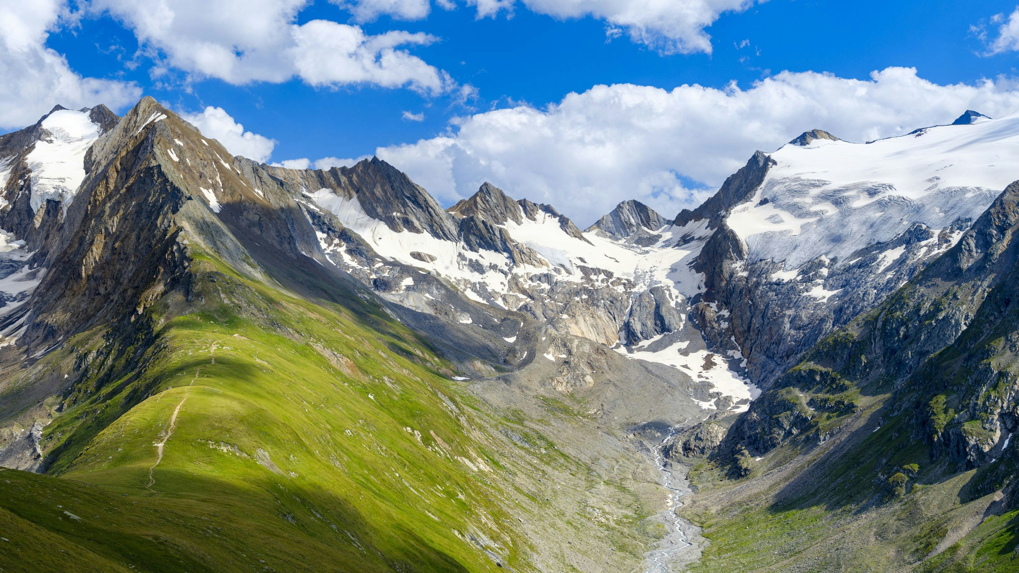 Blick in das Rotmoostal von der Hohen Mut (2670 m) bei Obergurgl.