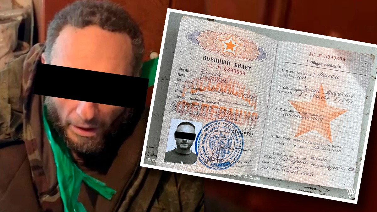 Das 78. Luftlande-Sturmregiment der Ukraine veröffentlichte diese Bilder des gefangen genommenen Italieners und seines russischen Ausweises.