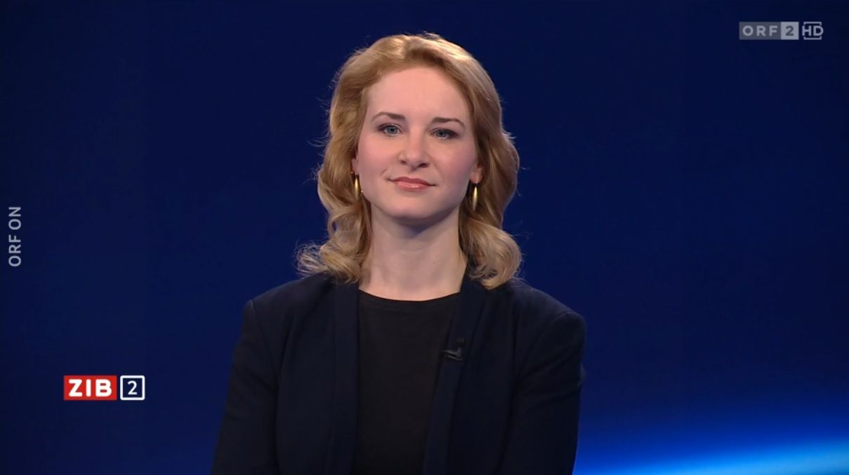 Eva-Maria Holzleitner am Sonntagabend in der ZiB-2. 