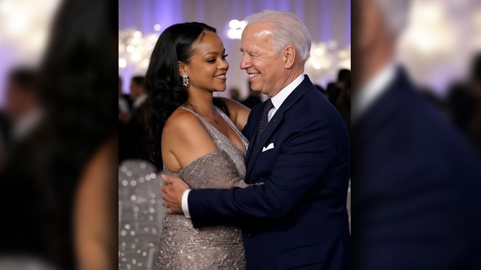 Diese "Promi-Pärchen" hat wohl niemand kommen sehen. Es handelt sich allerdings um KI: Rihanna und Joe Biden