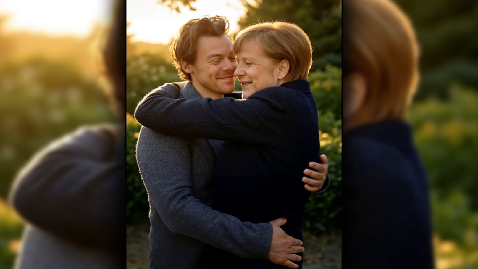 Diese "Promi-Pärchen" hat wohl niemand kommen sehen. Es handelt sich allerdings um KI: Harry Styles und Angela Merkel