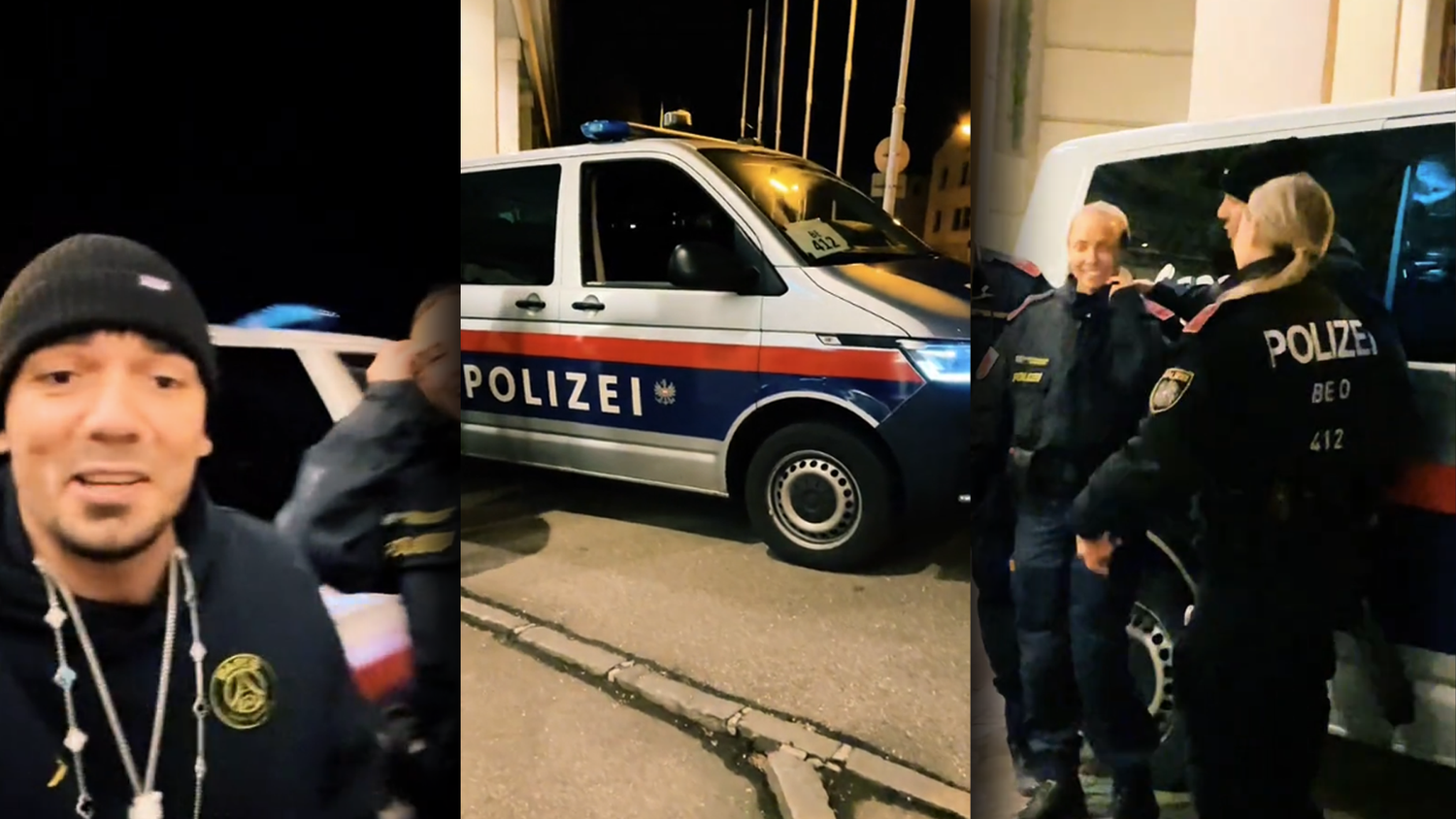 Bei seinem Aufenthalt in Linz traf der Rapper plötzlich auf die Polizei.
