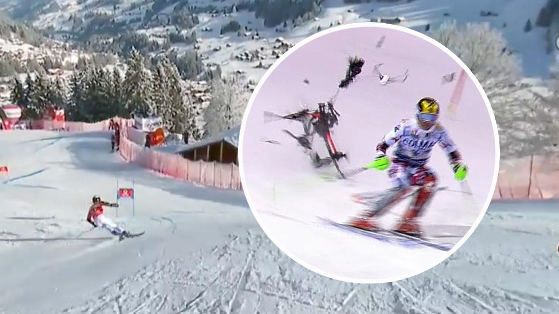 Heute.at - Drohne kracht knapp hinter Läufer in den Schnee