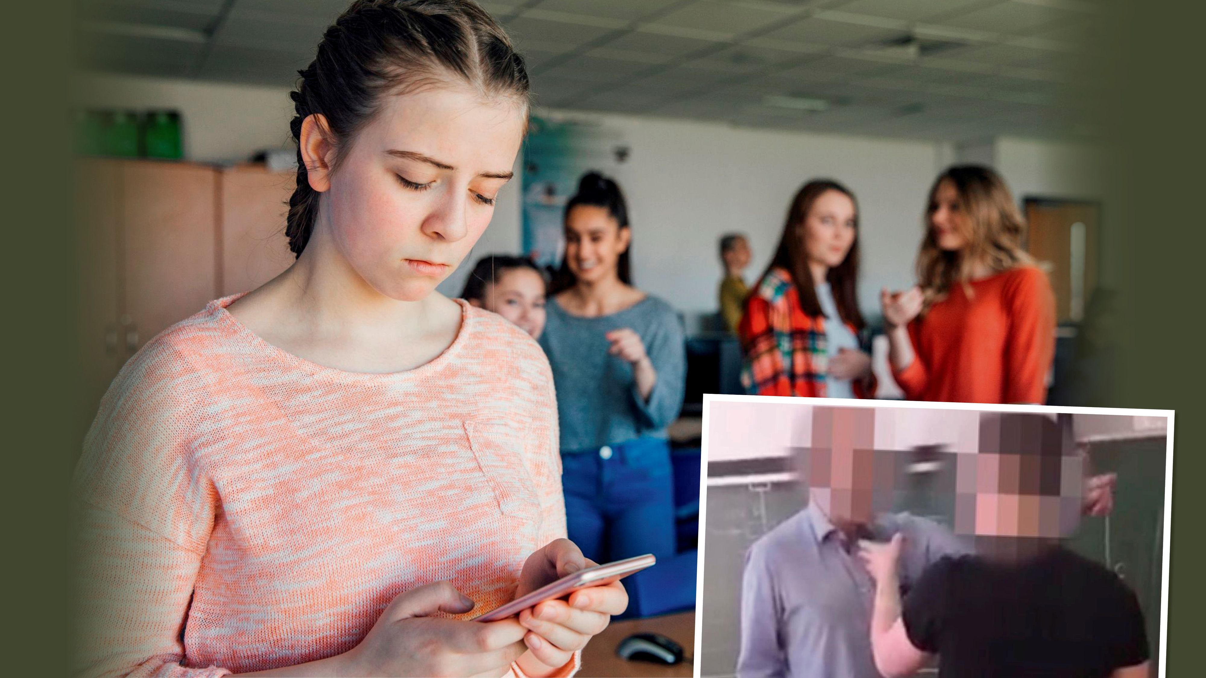 Social Media: Jeder vierte wird in Schulen gemobbt. Kleines Foto: Wiener Schüler mobbten in HTL den Lehrer.