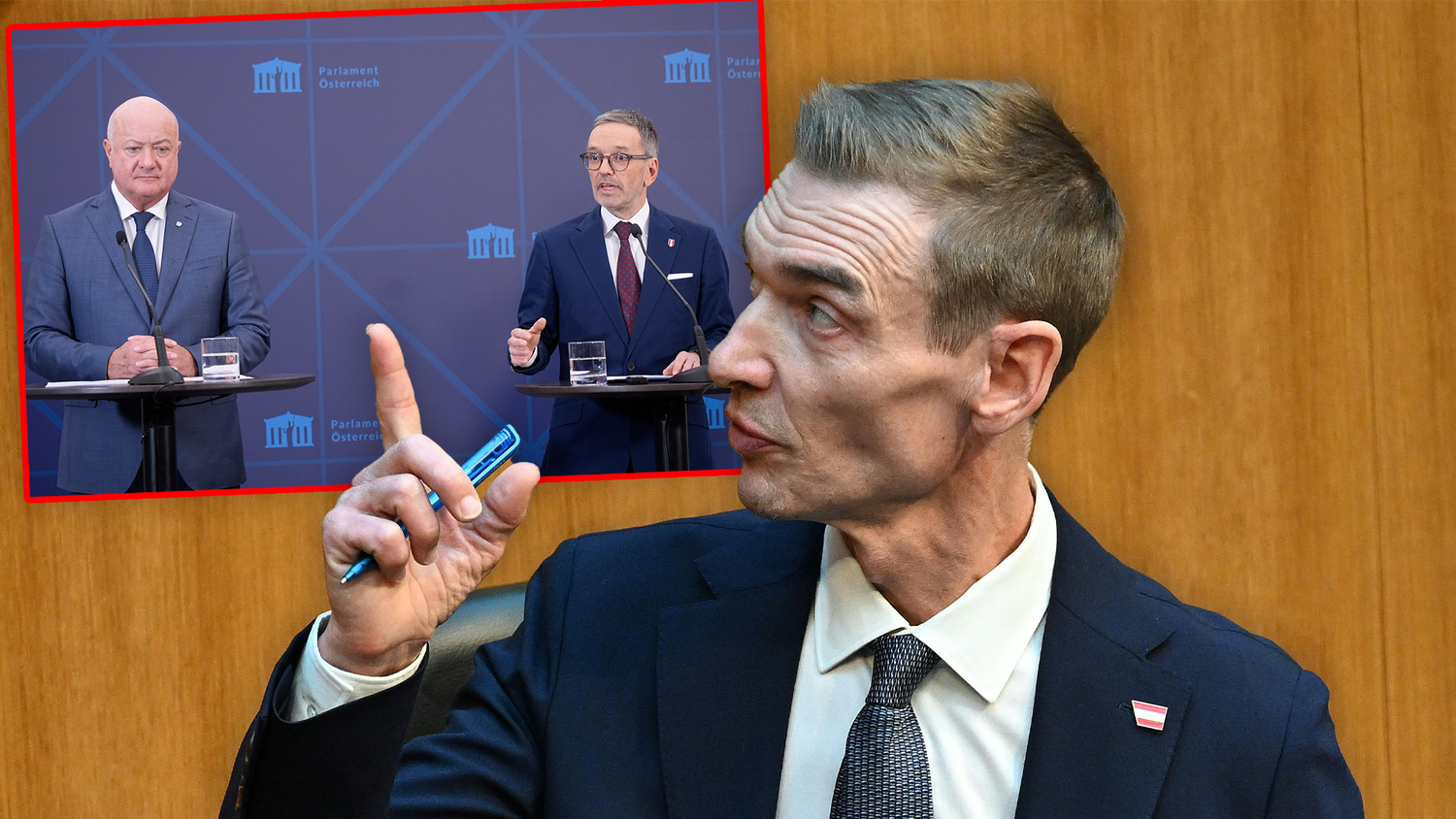 Finanzminister Gunter Mayr (ÖVP) übergibt die blau-schwarzen Sparmaßnahmen der EU-Kommission.