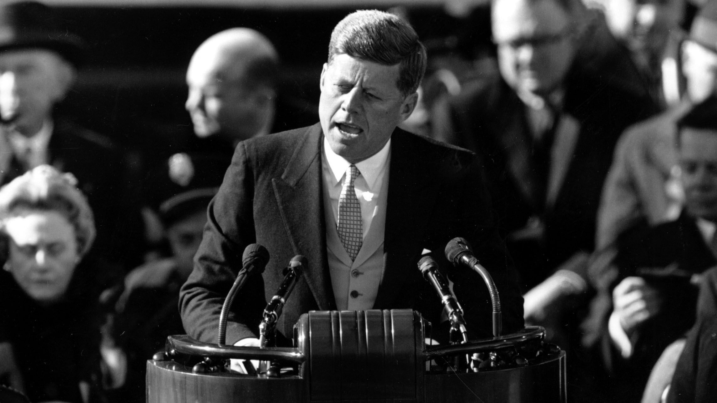 US-Präsident John F. Kennedy bei seiner legendären Rede am Capitol Hill in Washington, D.C. 1961