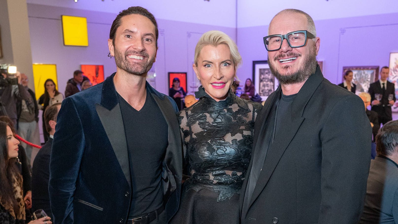 Heather Mills mit ihrem Freund Mike DIickman und "Haute Couture Austria Award"-Initiator Wolfgang Reichl