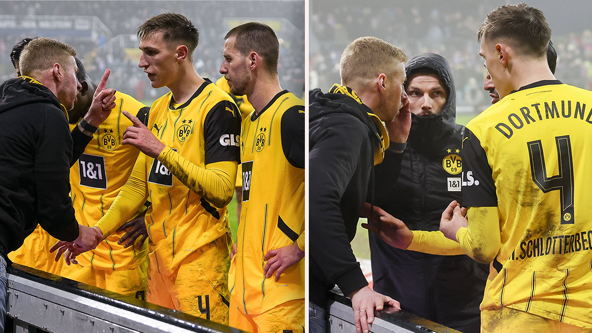 Ein BVB-Ultra geigte den Dortmunder Stars nach der Pleite in Kiel die Meinung. 