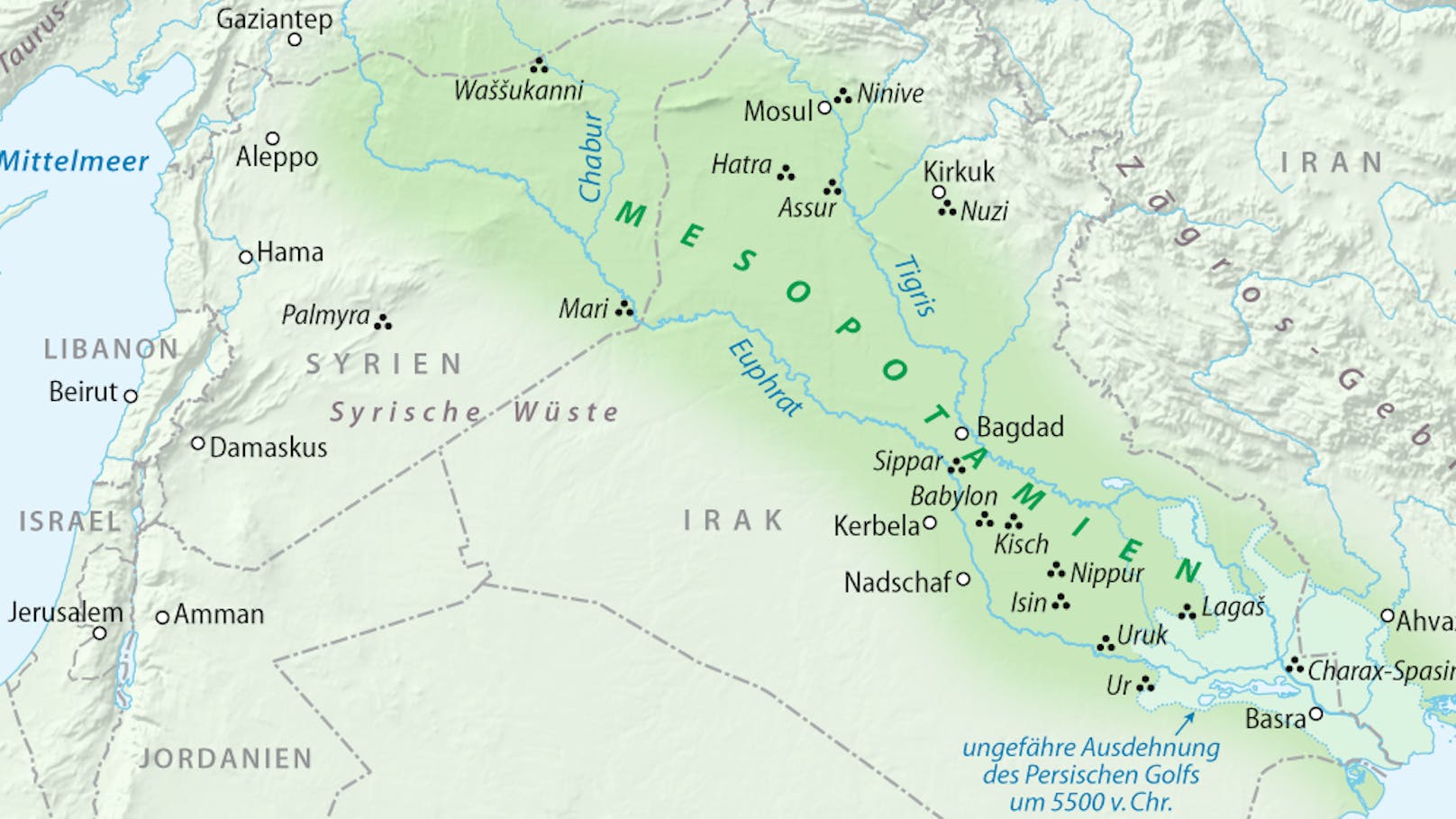 Das Zweistromland, auch Mesopotamien genannt, war im Alten Orient ein Zentrum der Hochkultur.