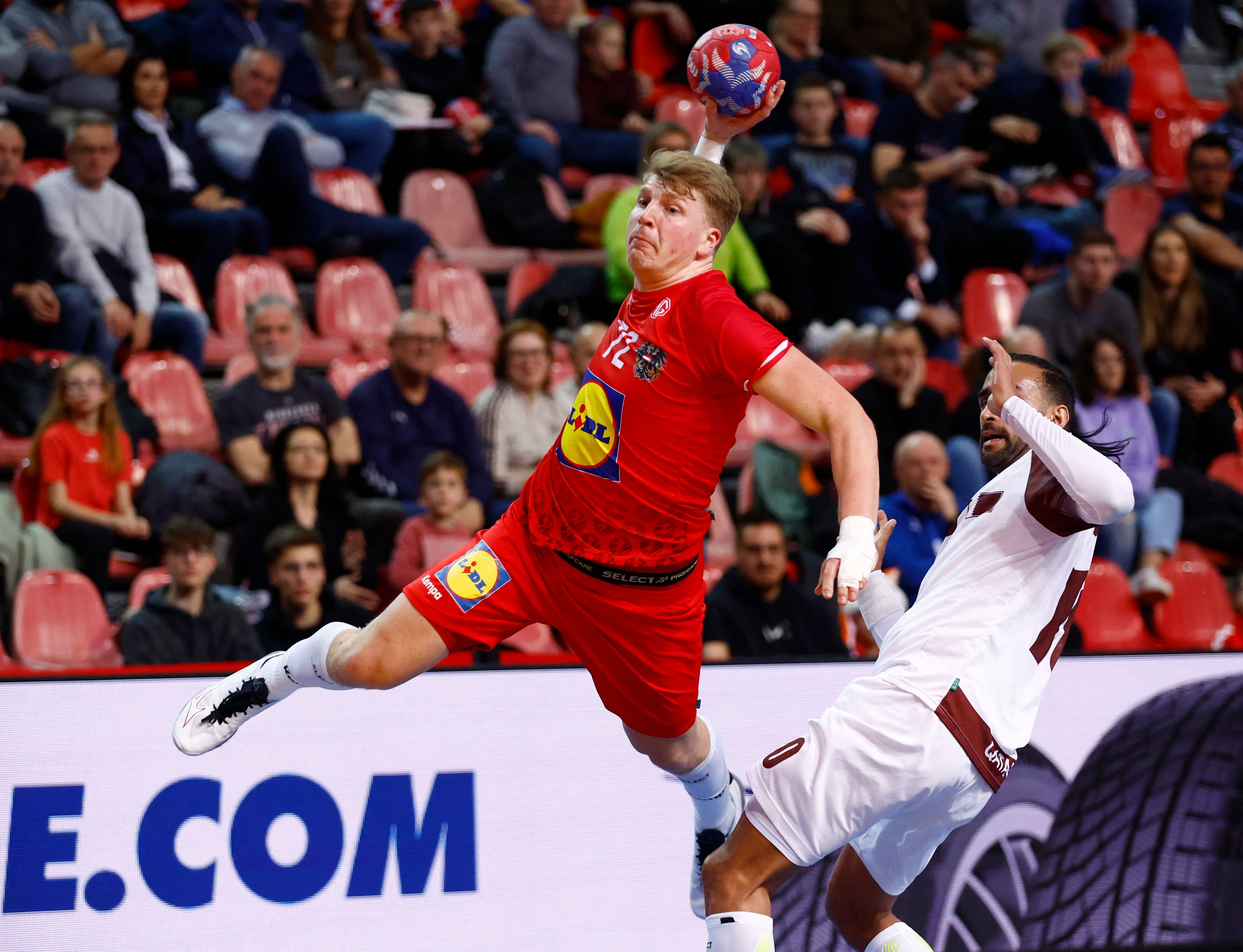 Österreichs Handball-Team im WM-Duell gegen Katar. 
