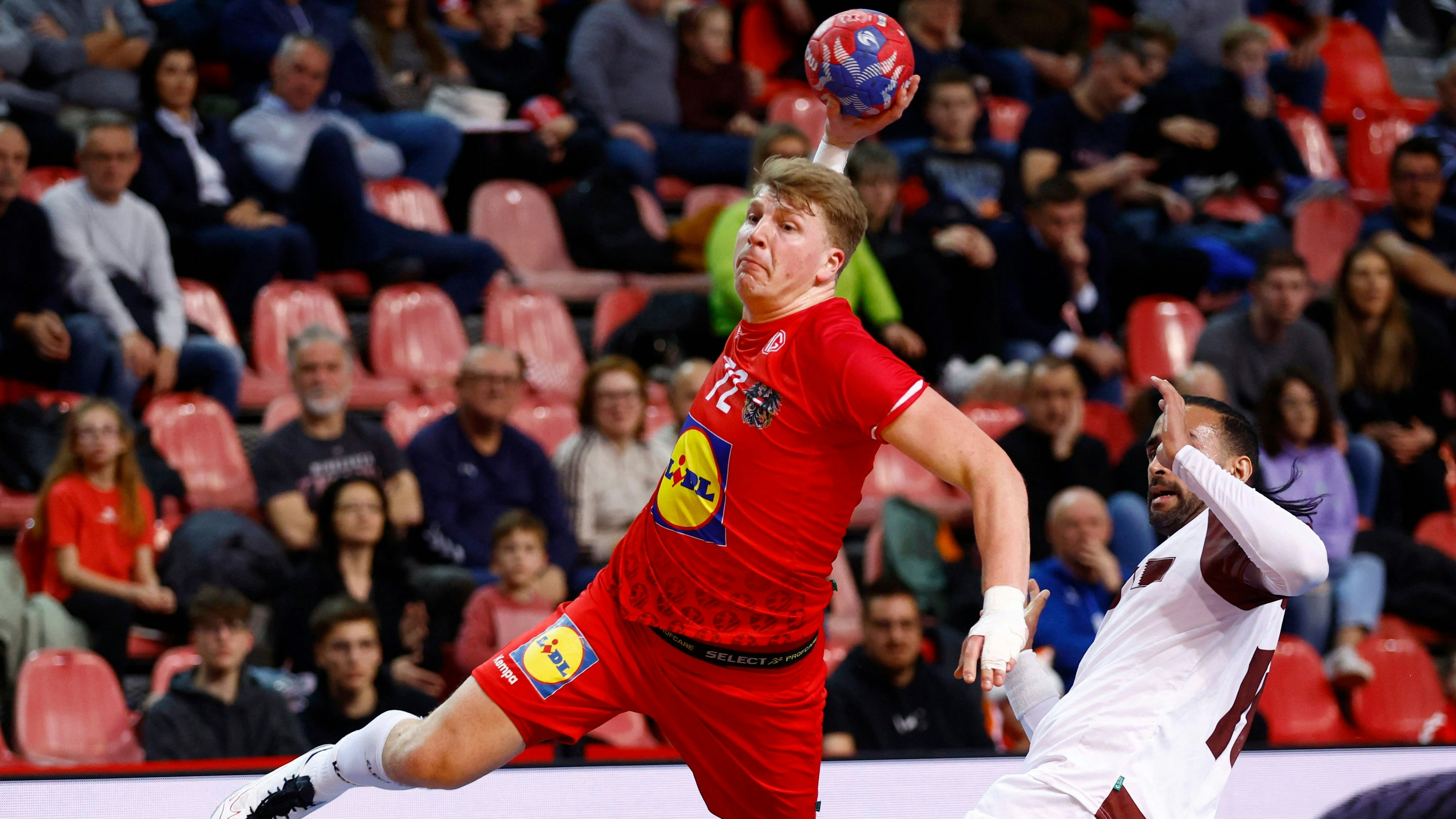 Österreichs Handball-Team im WM-Duell gegen Katar. 