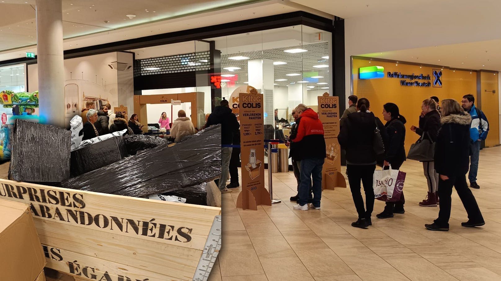 Riesen-Run auf Geheim-Packerl in Shopping Center