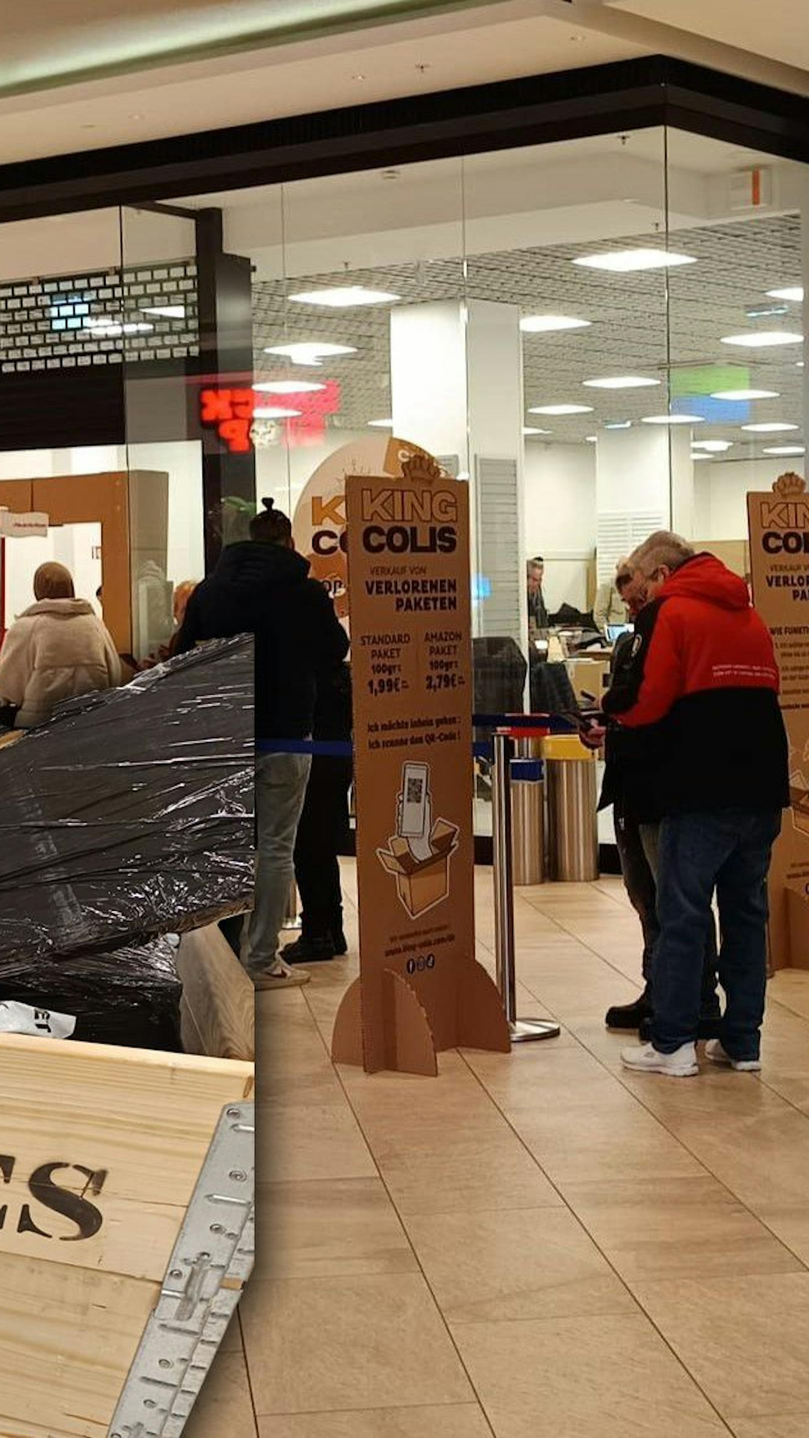 Riesen-Run auf Geheim-Packerl in Shopping Center