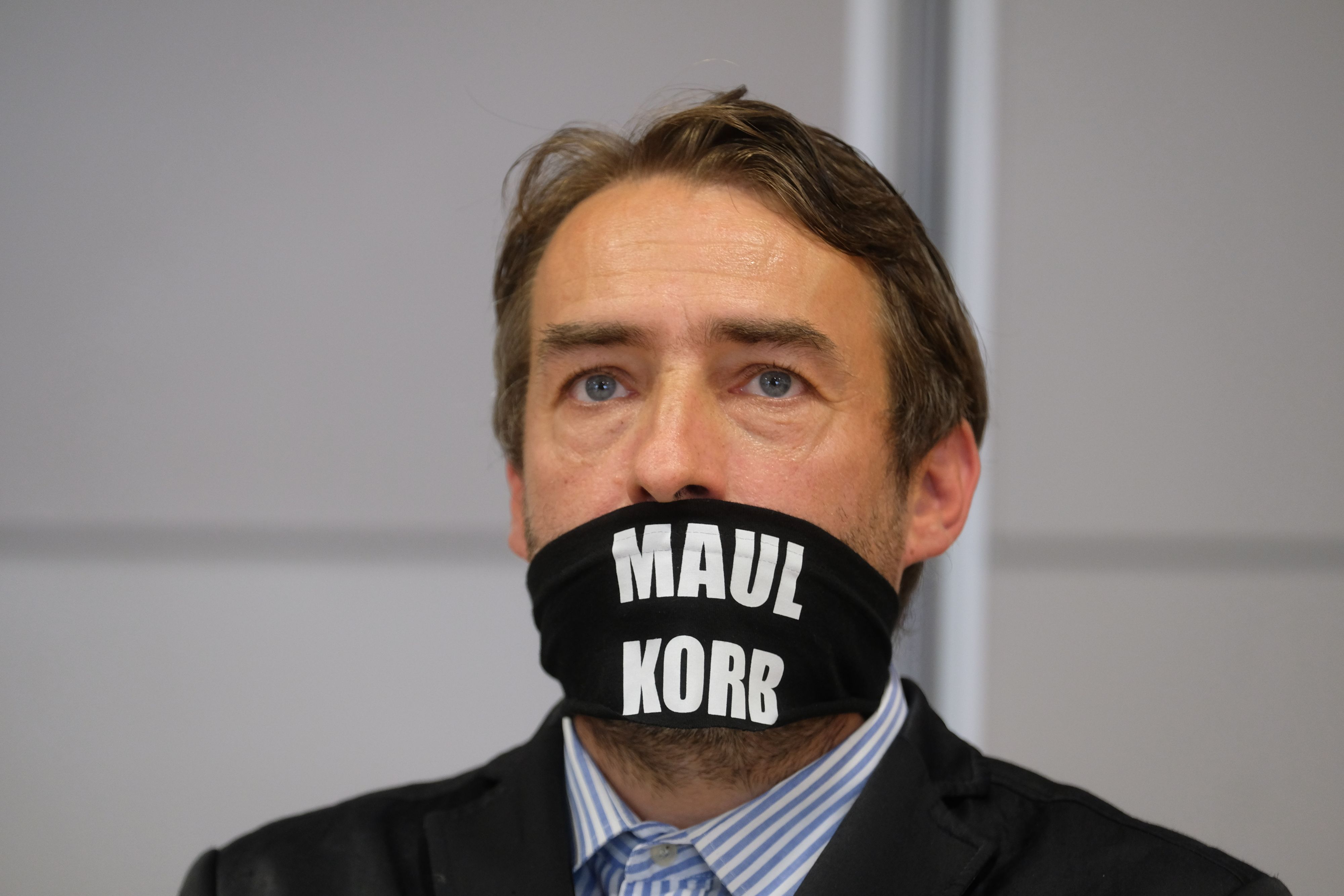 Sven Liebich bei der Gerichtsverhandlung gegen ihn in Sachsen-Anhalt im Jahr 2020.