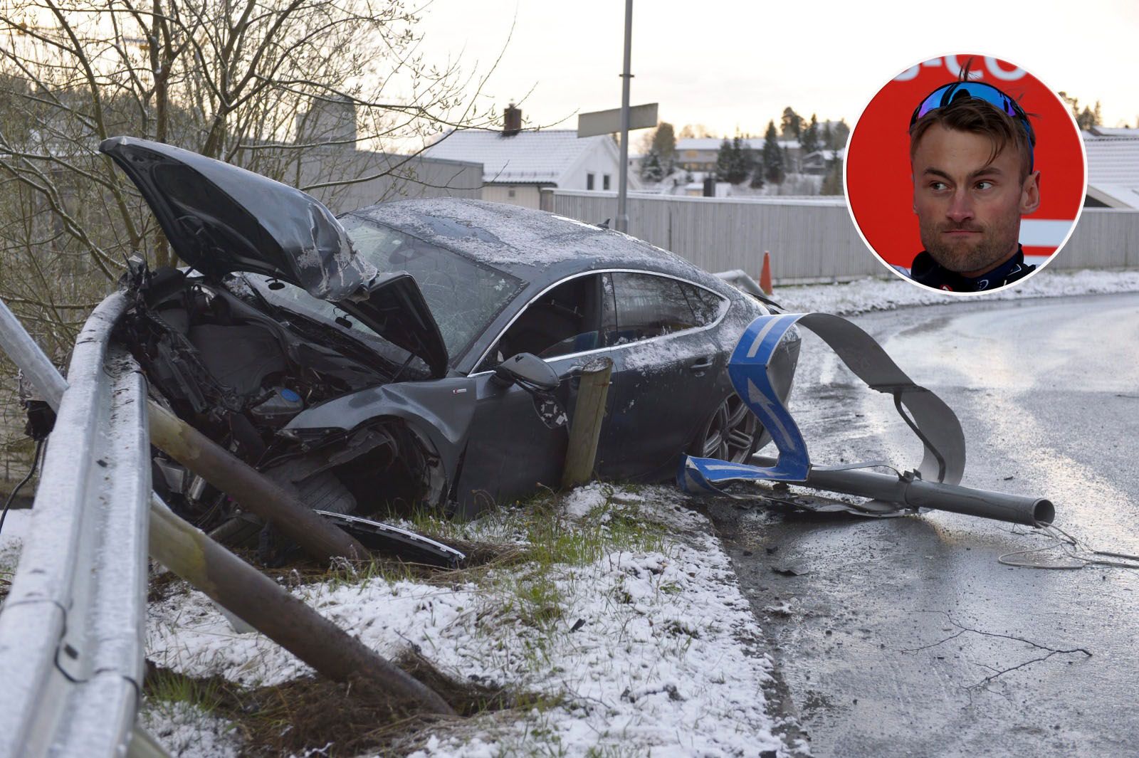 Northug beging nach einem Autounfall 2014 Fahrerflucht.