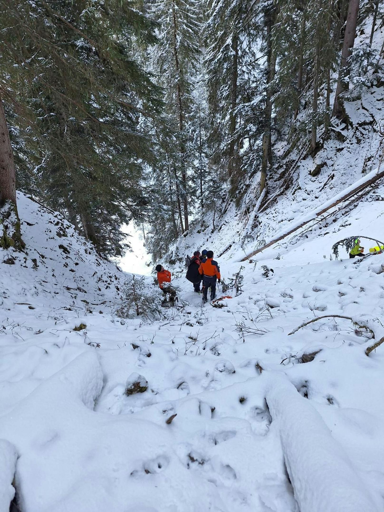 Die Jäger konnten vom Quad abspringen, stürzten jedoch 80 Meter in die Tiefe.