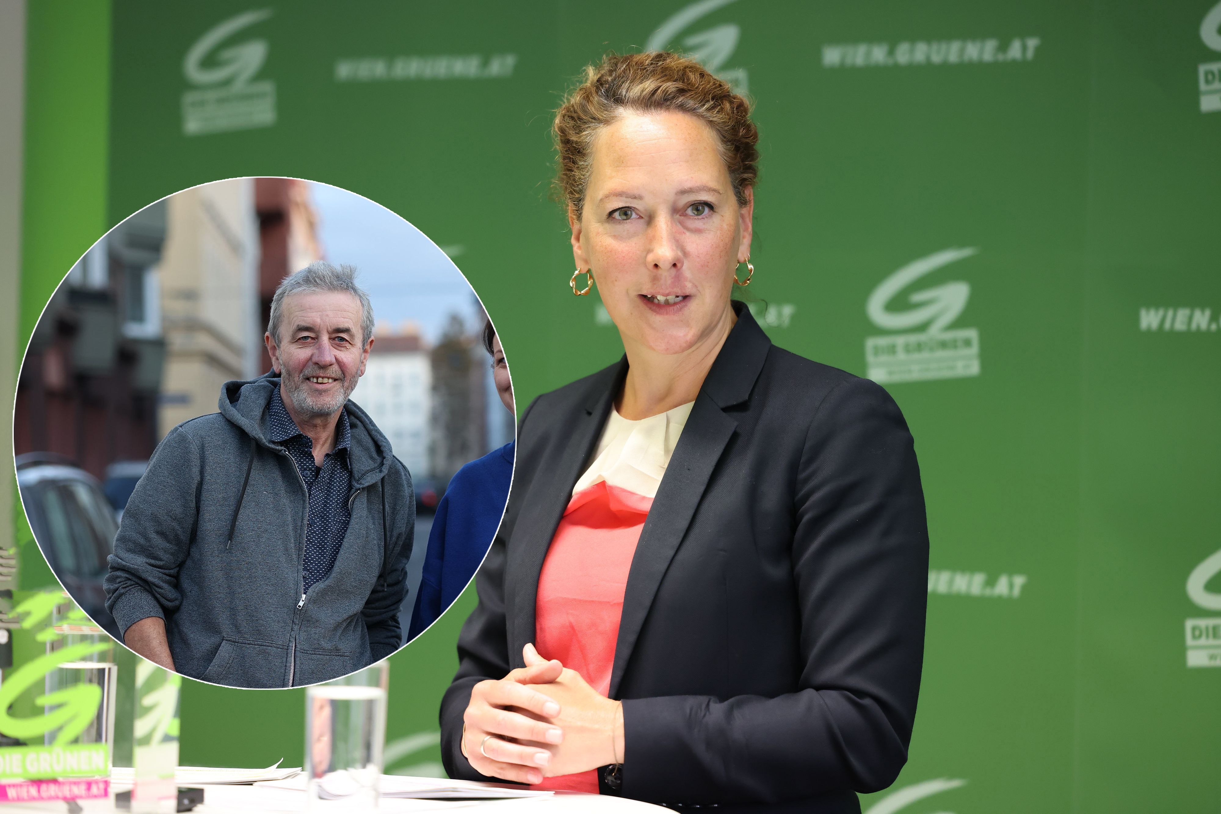 Grünen-Chefin Judith Pühringer (rechts) und KPÖ-Landessprecher Didi Zach (links) kritisieren die Vorverlegung der Wien-Wahl scharf und werfen der SPÖ taktisches Kalkül auf Kosten der Bevölkerung vor.