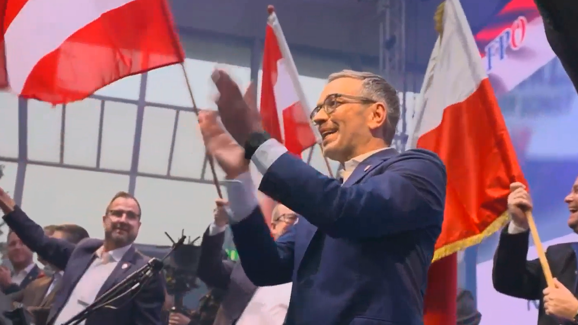 Herbert Kickl beim Neujahrstreffen der FPÖ in der Pyramide Vösendorf südlich von Wien am 18. Jänner 2025.