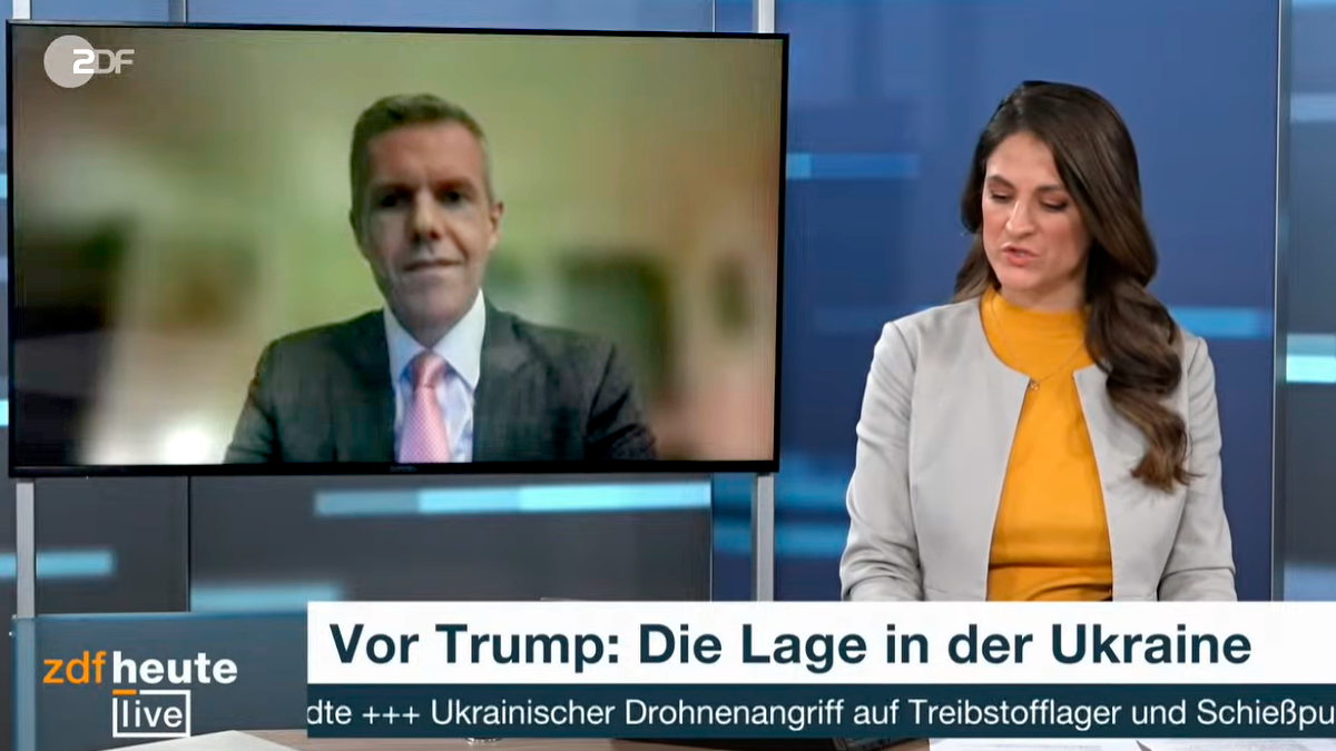 Militärökonom Marcus Keupp im ZDF zur Ukraine-Lage, Archivbild Jänner 2025.