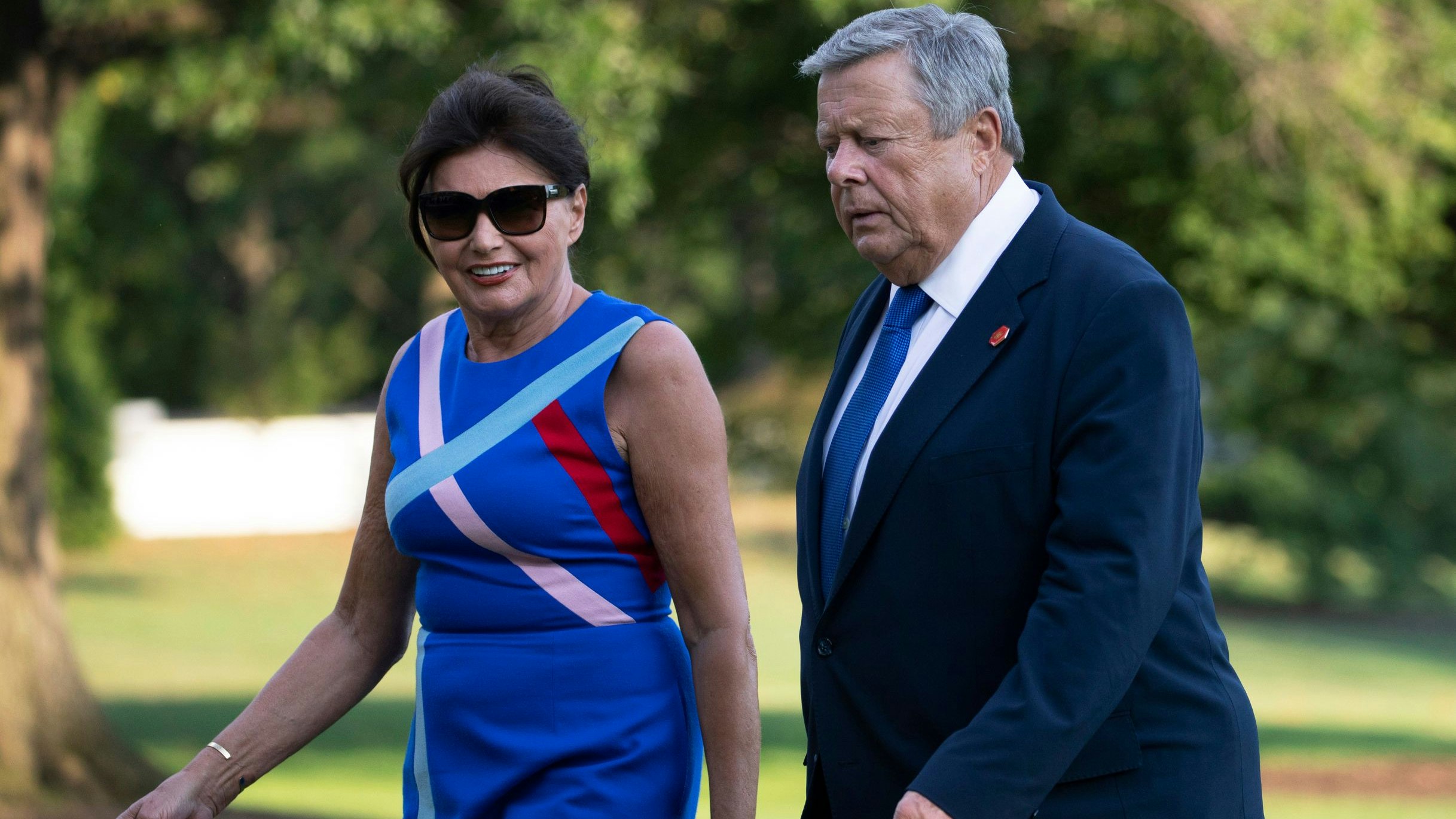 Viktor and Amalija Knavs zu Besuch im Weißen Haus im August 2019. Die beiden kümmerten sich sehr um Barron, den Sohn von Melania und Donald Trump