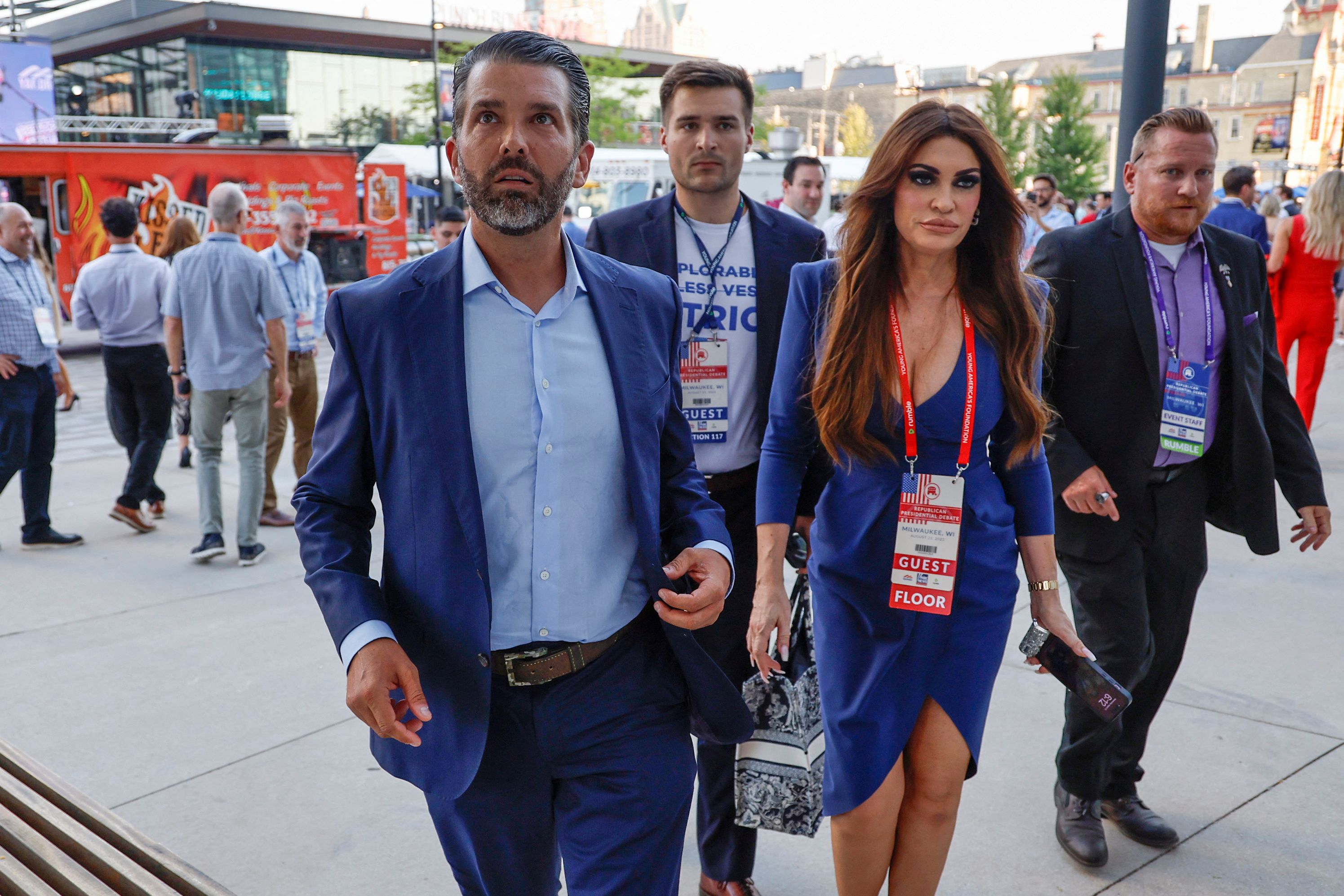 Donald Trump Jr. und Kimberly Guilfoyle bei einer parteiinternen Wahlkampfveranstaltung im August 2023 in Milwaukee