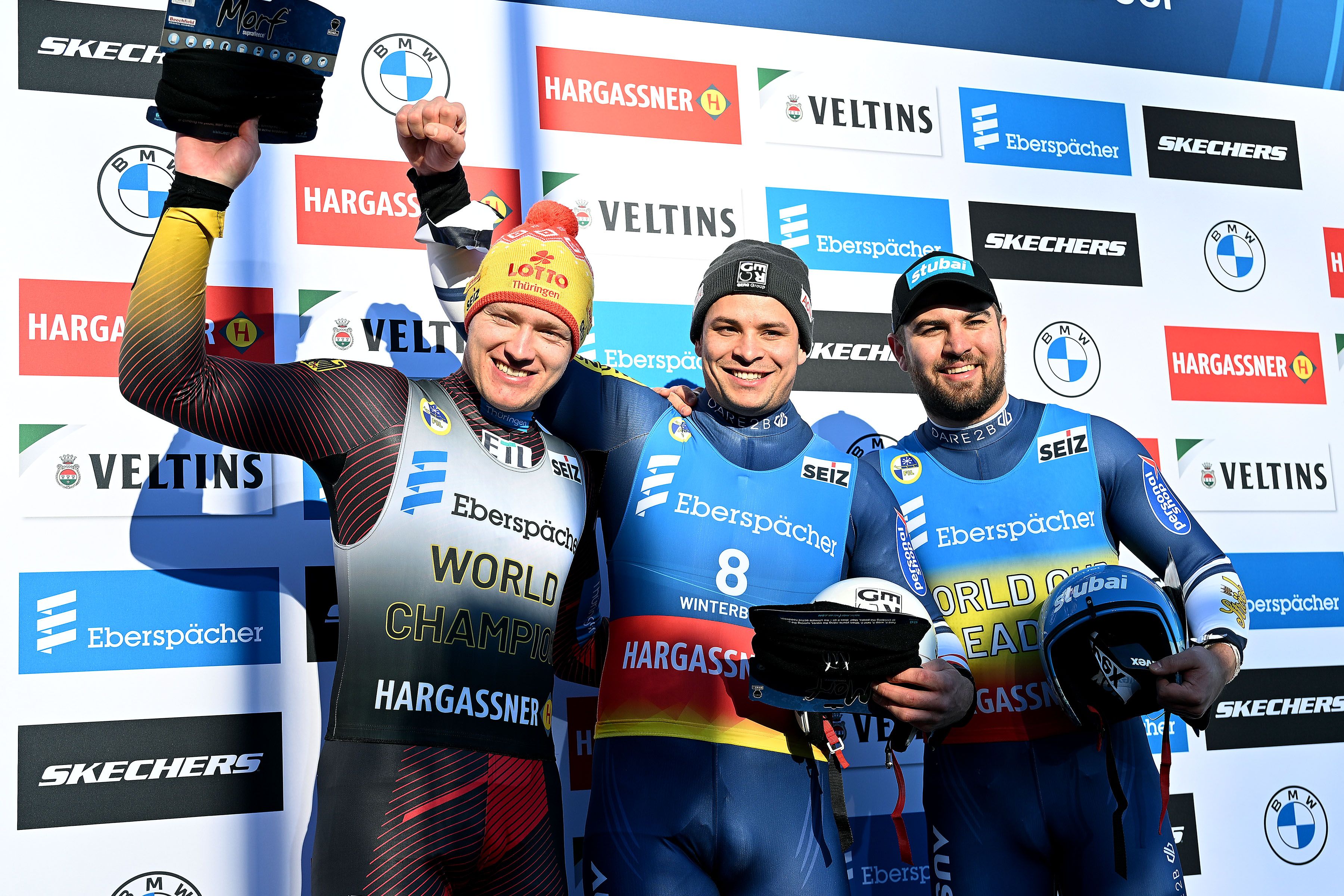 Zwei Österreicher am Podest: Jonas Müller (Mitte) und Nico Gleirscher (r.)