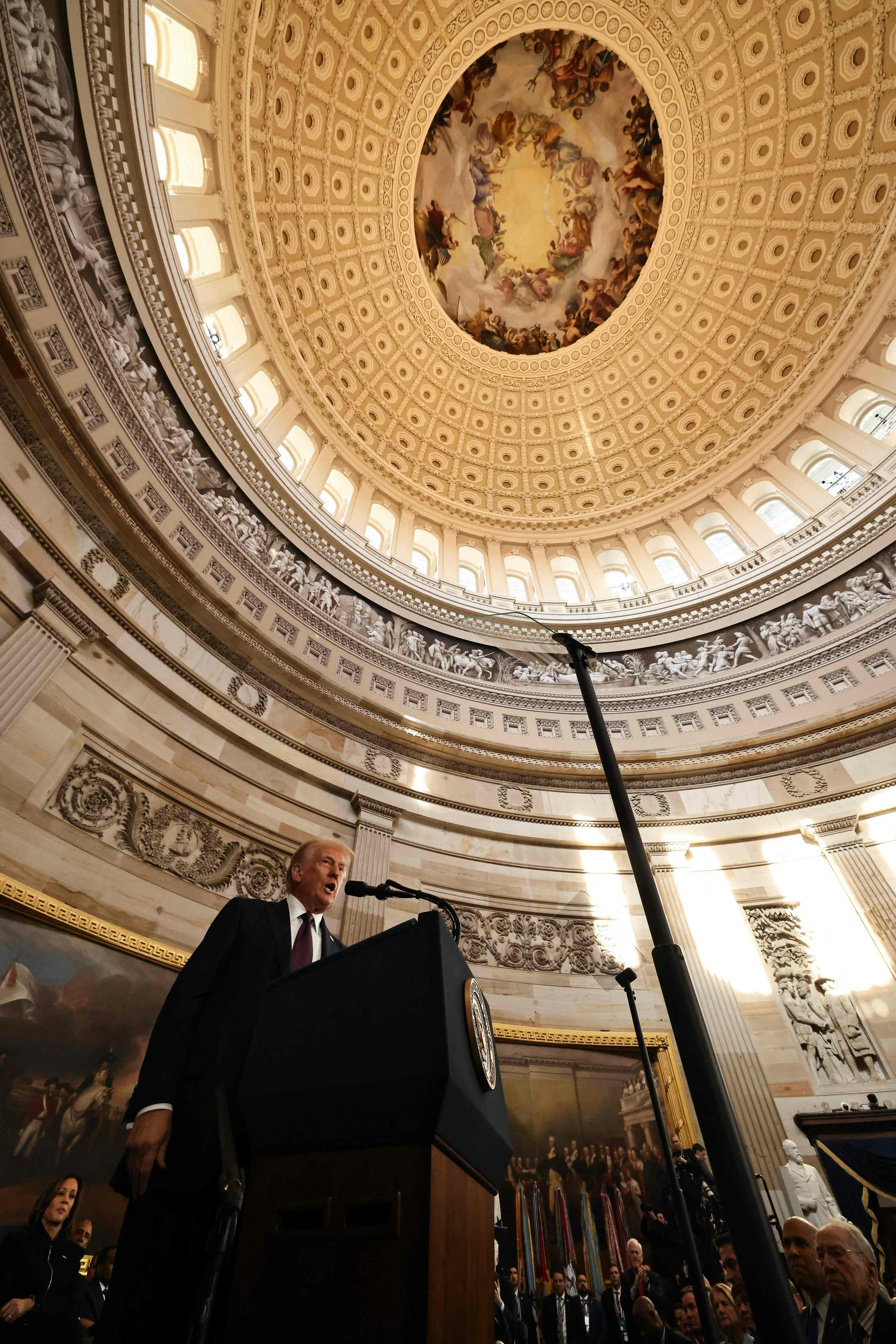 Blick ins Fach der Rotunde während der Rede von Donald Trump