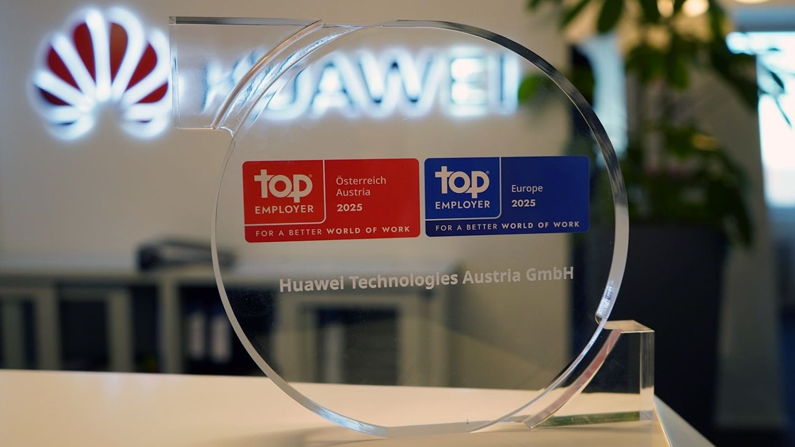 Huawei Austria als "Top Employer" ausgezeichnet.