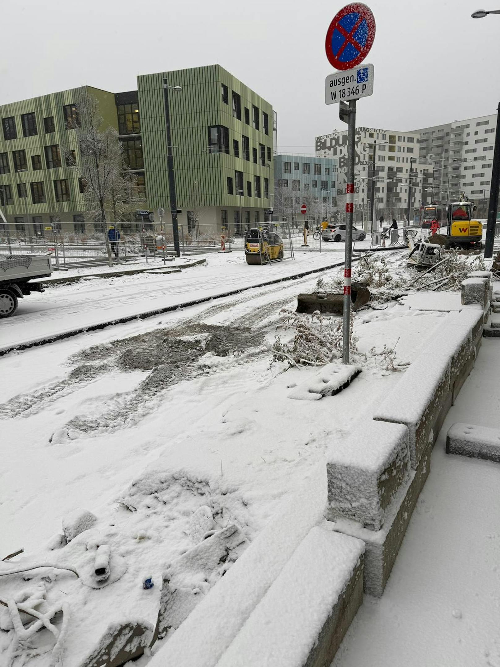 Schnee in der Wiener Leopoldstadt