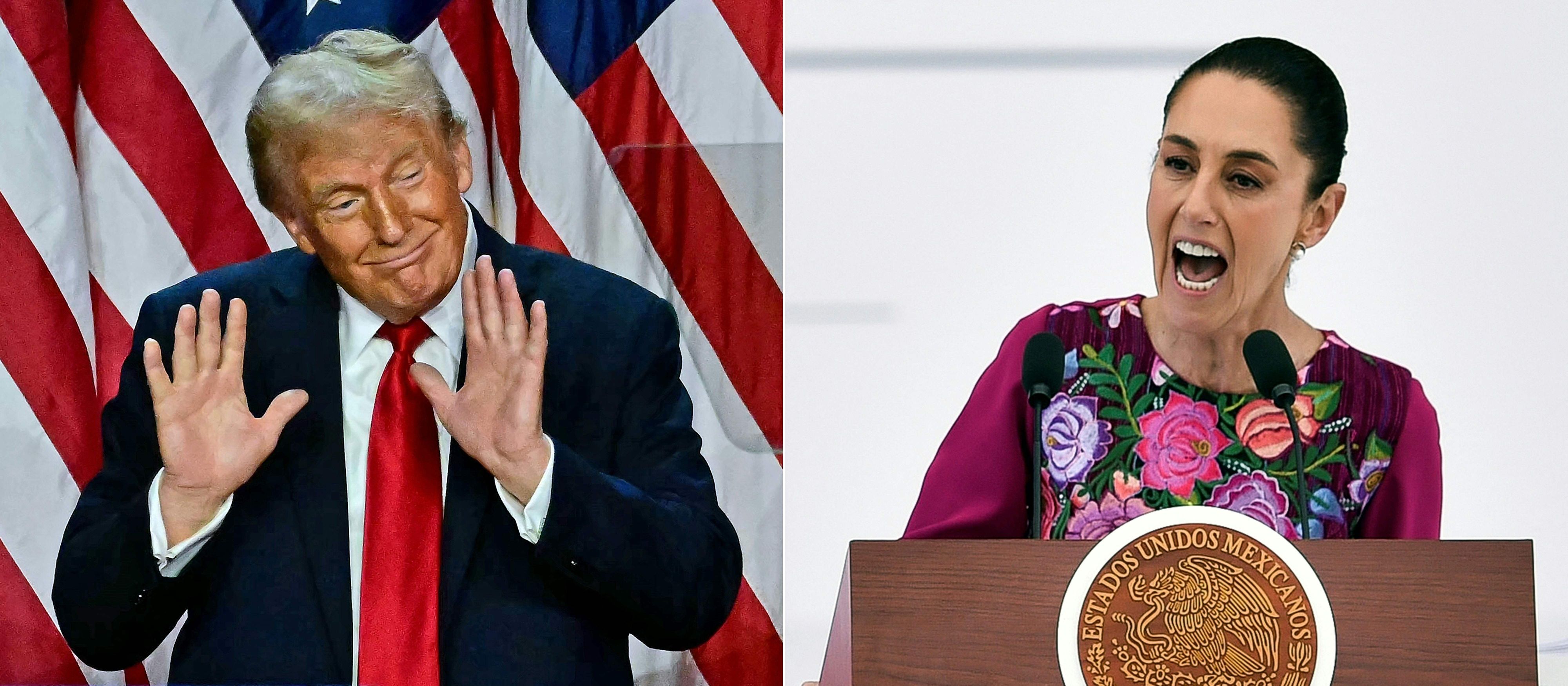 Donald Trump gegen Claudia Sheinbaum.