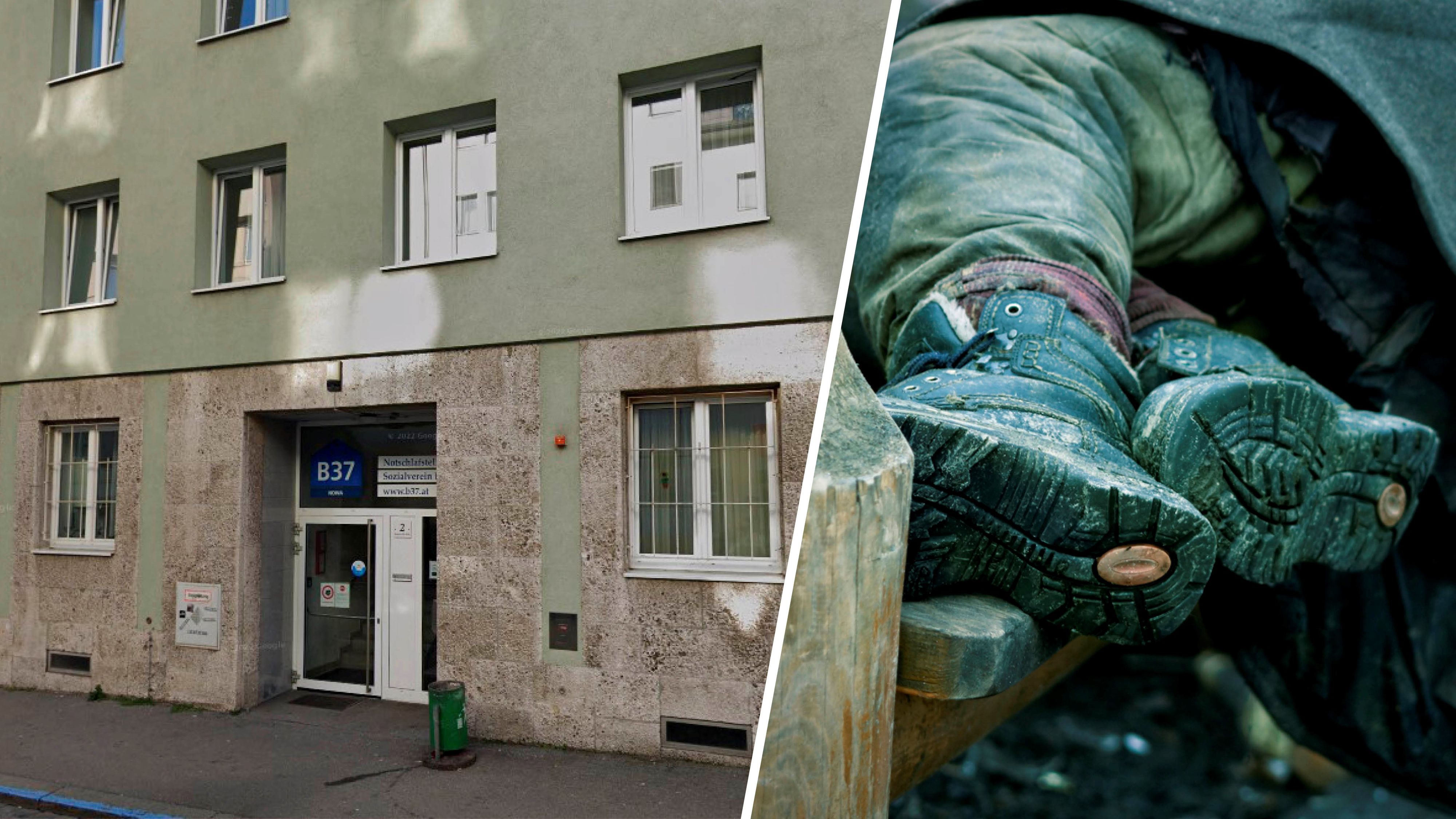 Die Notschlafstelle des Sozialvereins B37 (links) bietet Wohnungslosen in Linz Schutz vor der Kälte. (Symbolbild)