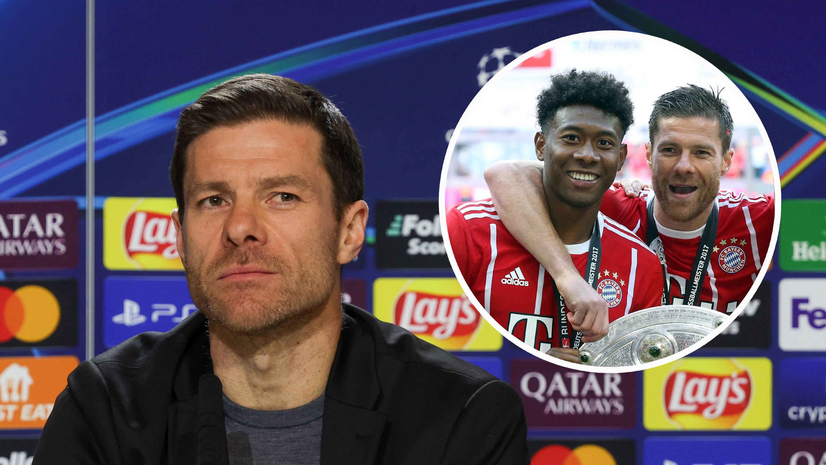 Xabi Alonso wehrt Fragen zu Real geschickt ab. Er könnte mit Ex-Bayern-Kollege David Alaba wiedervereint werden.