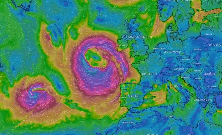 Ein großer Orkan, ein sogenannter Bomben-Zyklon, bildet sich über dem Atlantik und könnte die Britischen Inseln treffen.