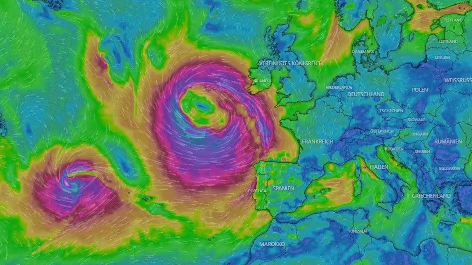 Bomben-Zyklon über Atlantik nimmt Kurs auf Europa