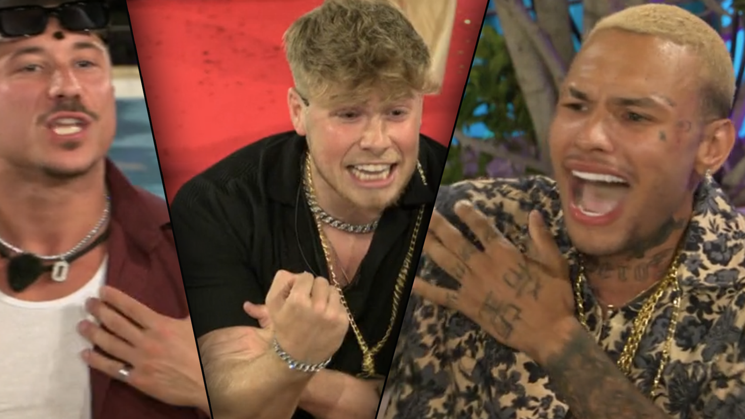 Die Männer bekommen sich bei 