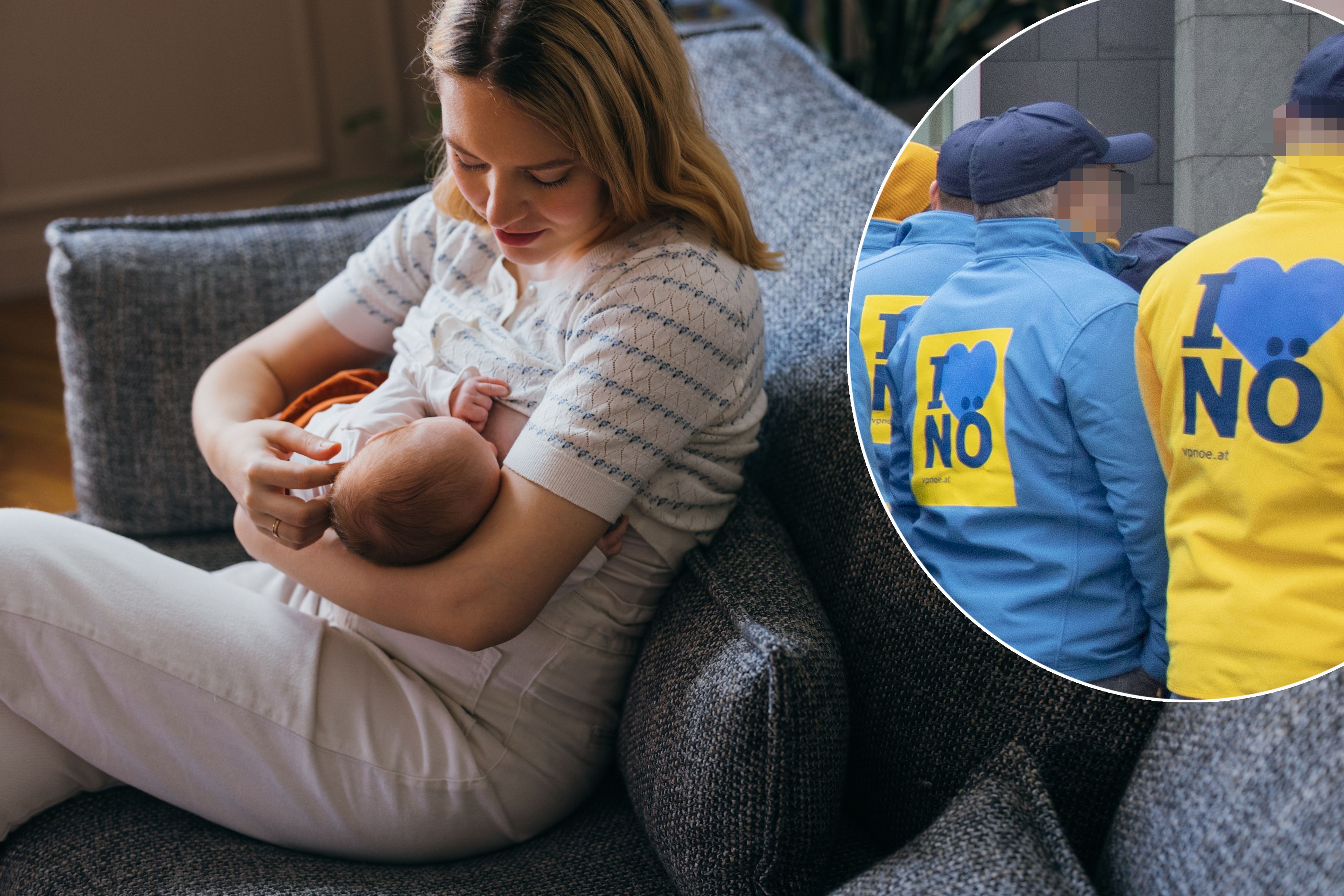 Die junge Mutter lag gerade oben ohne auf der Couch, als der Wahlwerber plötzlich in ihrem Haus stand.