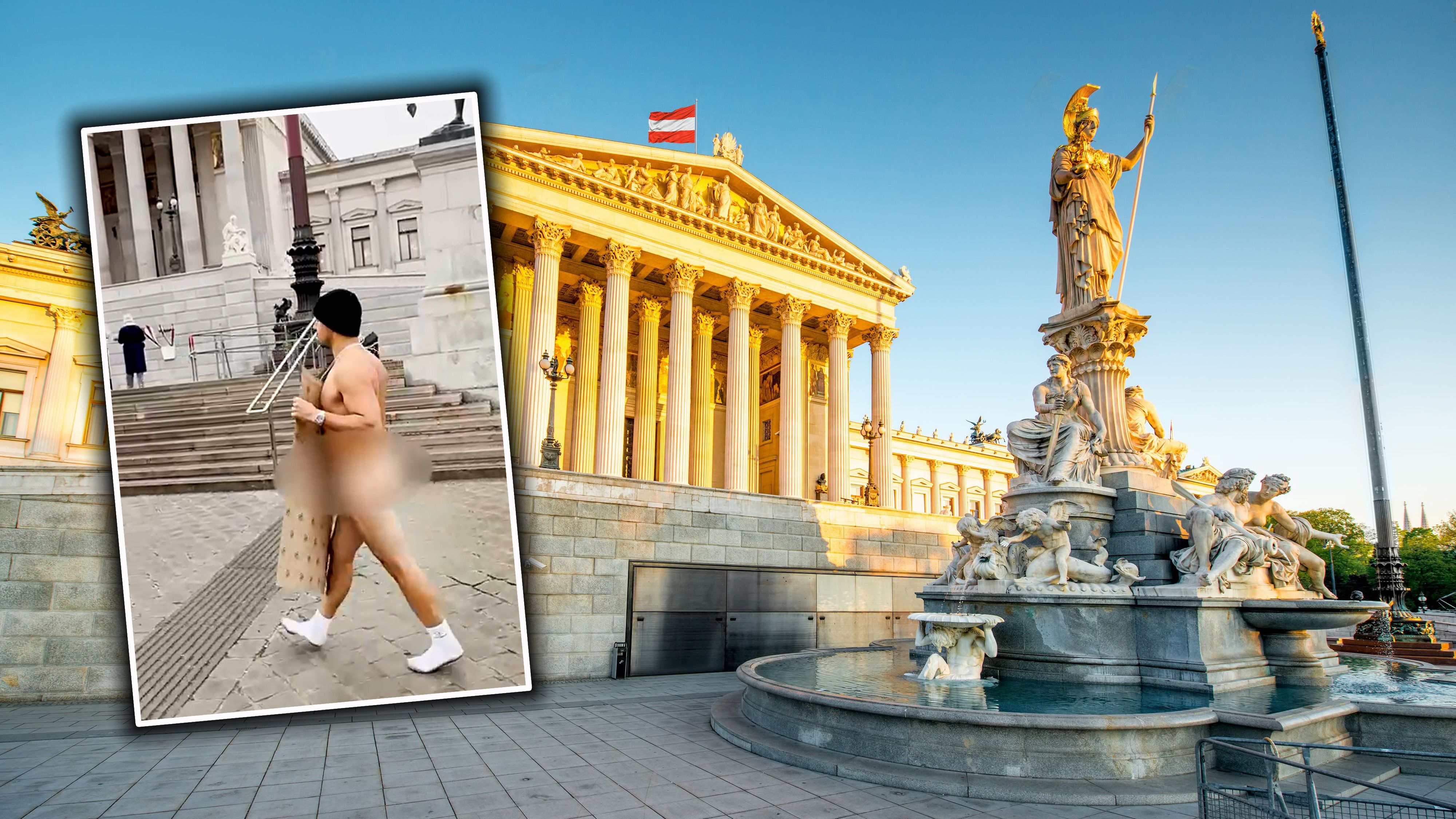 Der preisgekrönte Unternehmer Max Wagner wollte vor dem Parlament ein Zeichen setzen.