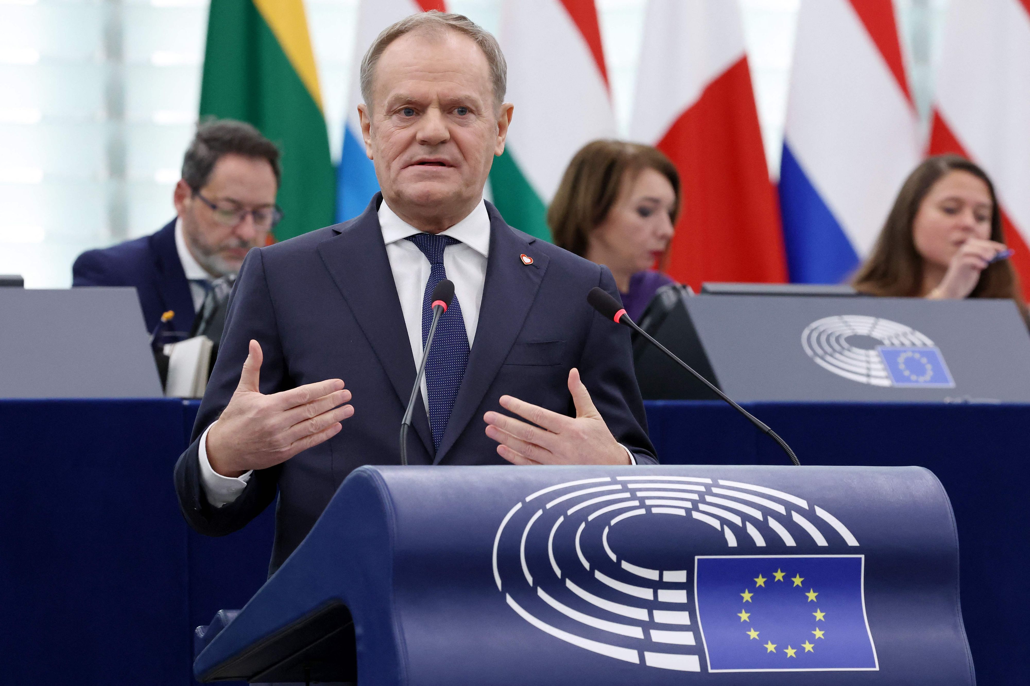 Donald Tusk ermutigte in seiner Rede die Bürger Europas und beleuchtete aktuelle Themen, wie Sicherheit und Donald Trump.