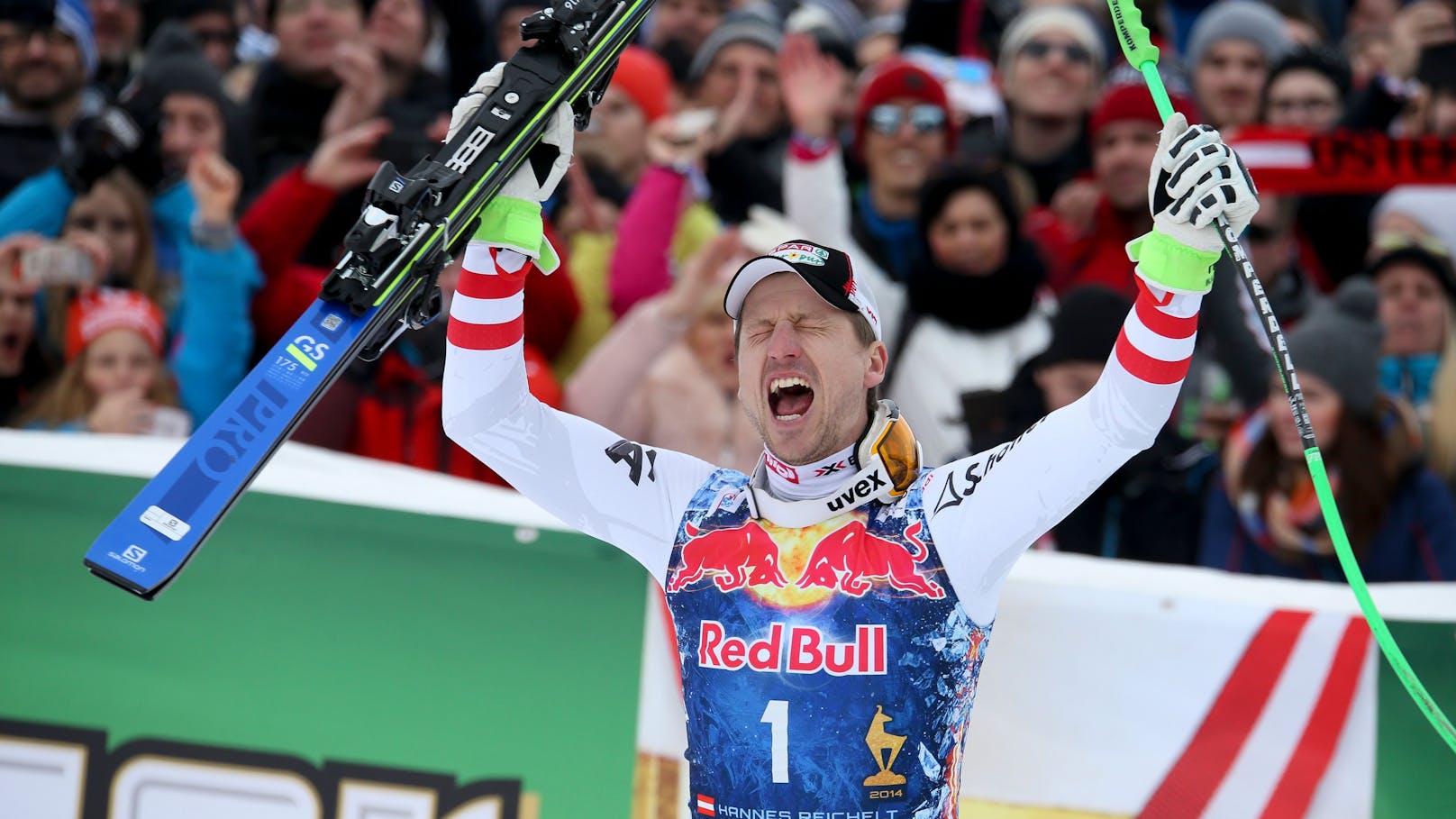 Hannes Reichelt bei seinem Kitzbühel-Triumph 2018.