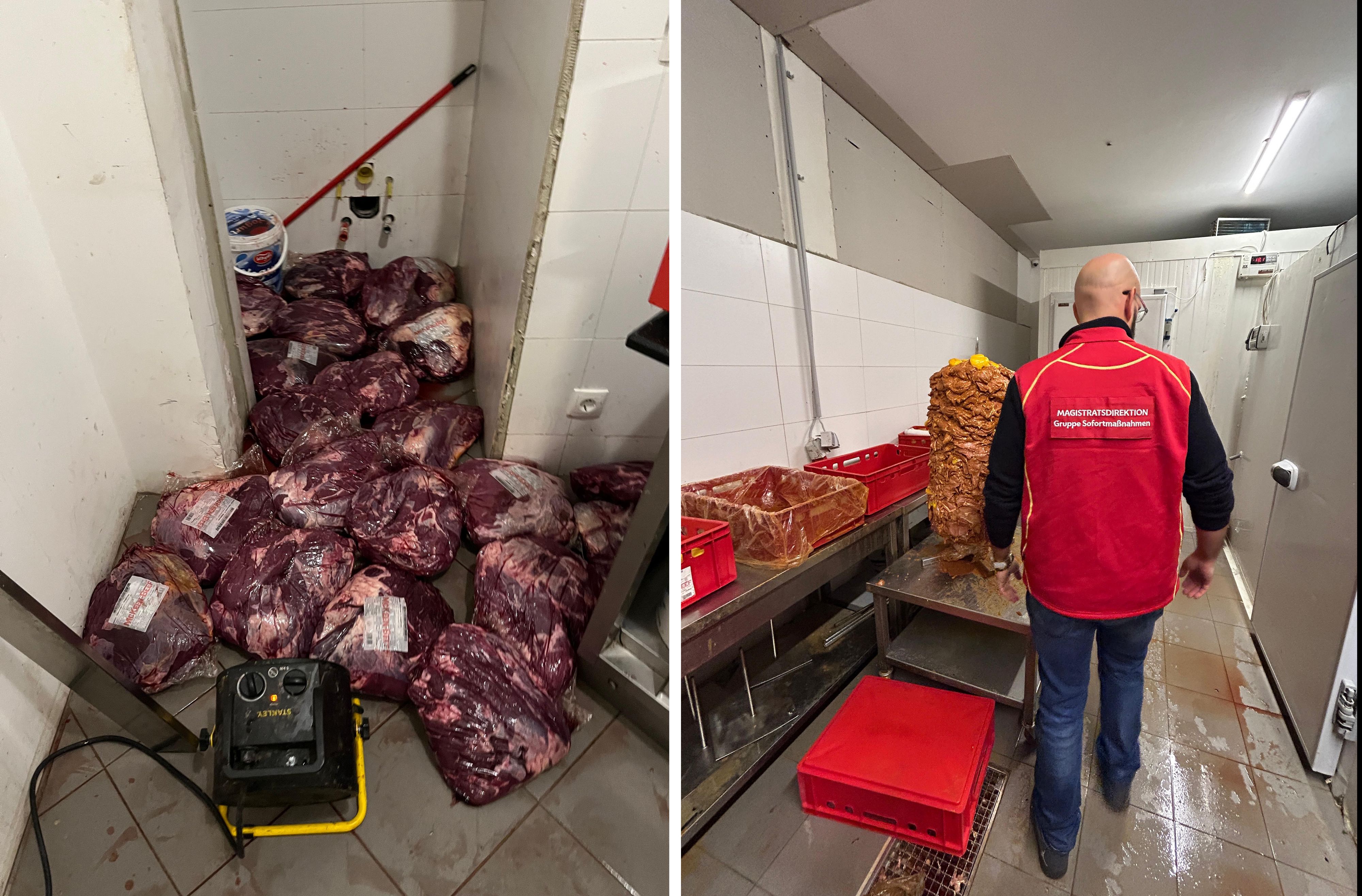 Schwerwiegender Mangel: ungekühltes Fleisch wird auf dem Boden gelagert. Wie gefährlich ist das wirklich?