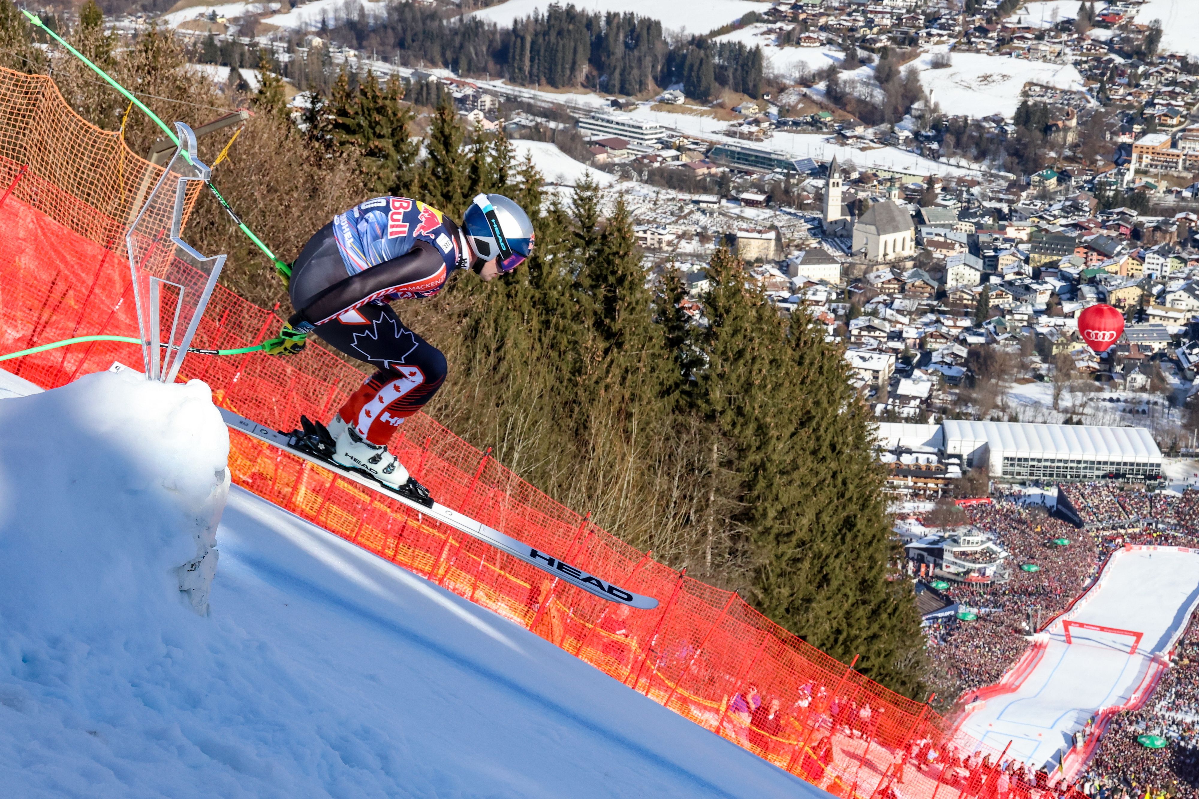 Ski-Star James Crawford auf der Streif. 