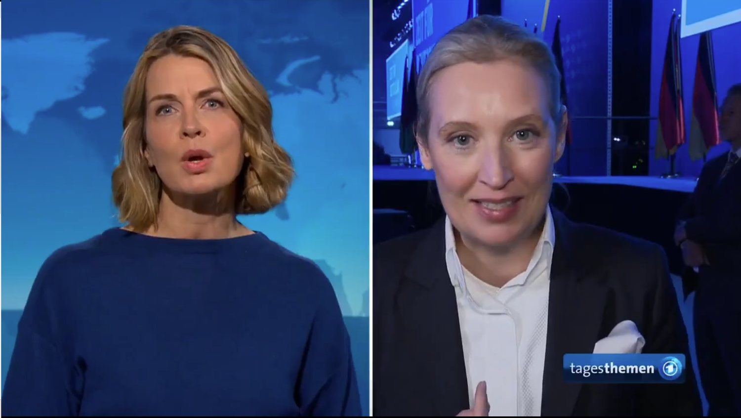 Am Samstag war AfD-Chefin Alice Weidel in den ARD-tagesthemen zu Gast.
