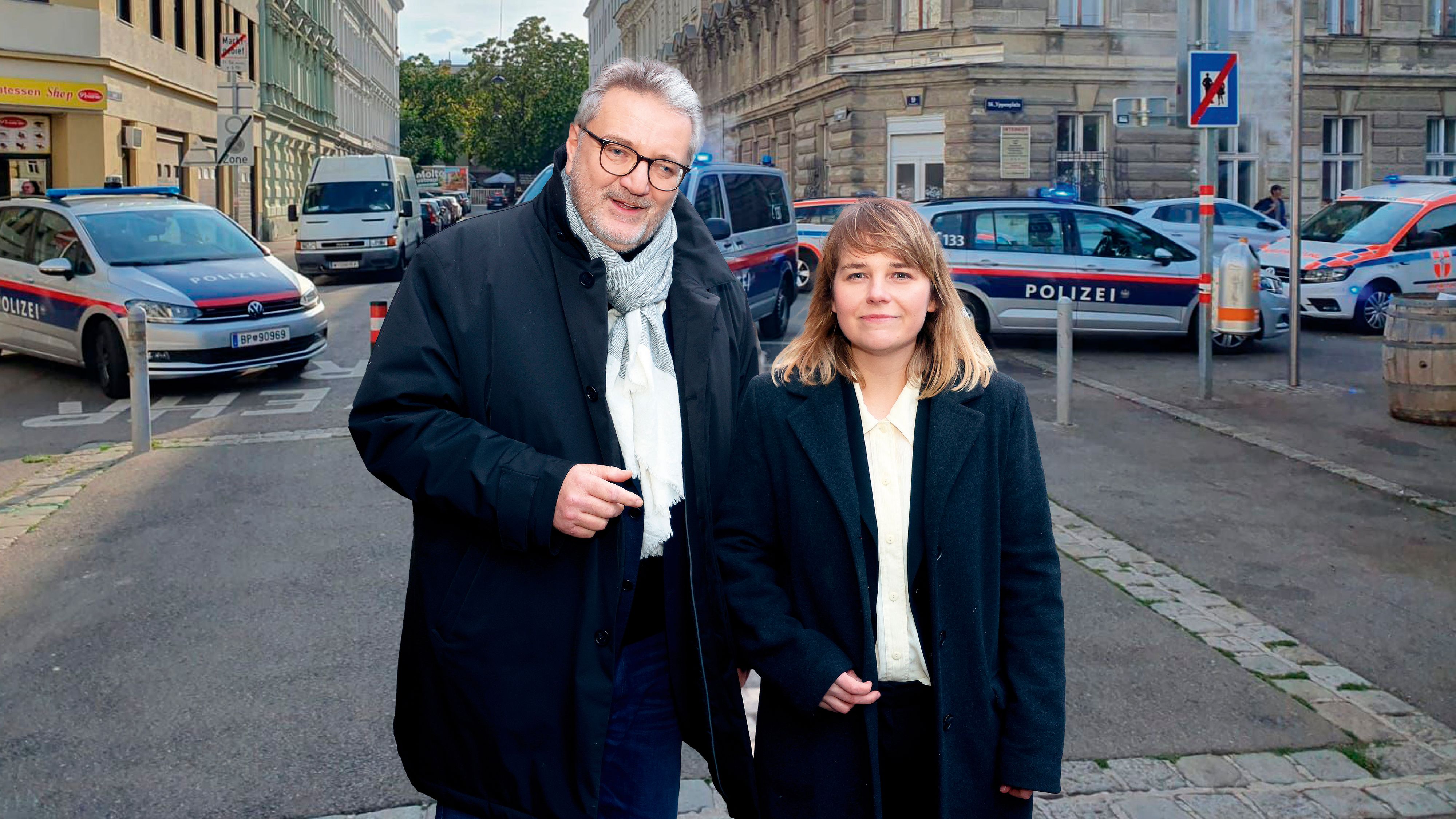 Am Yppenplatz kommt es regelmäßig zu Polizeieinsätzen. Sozialstadtrat Hacker und Bezirkschefin Lamp wollen nun gegensteuern.