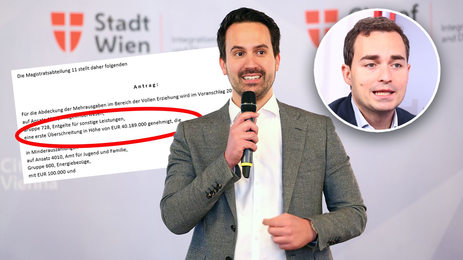 Das Wiederkehr-Ressort braucht über 40 Millionen Euro mehr. FP-Klubchef Maximilian Krauss ist verärgert.