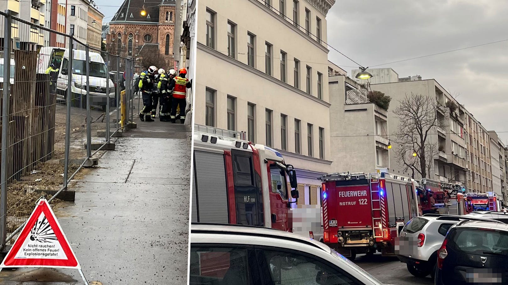 Explosions-Alarm in Wien! Gasgebrechen bei Bauarbeiten