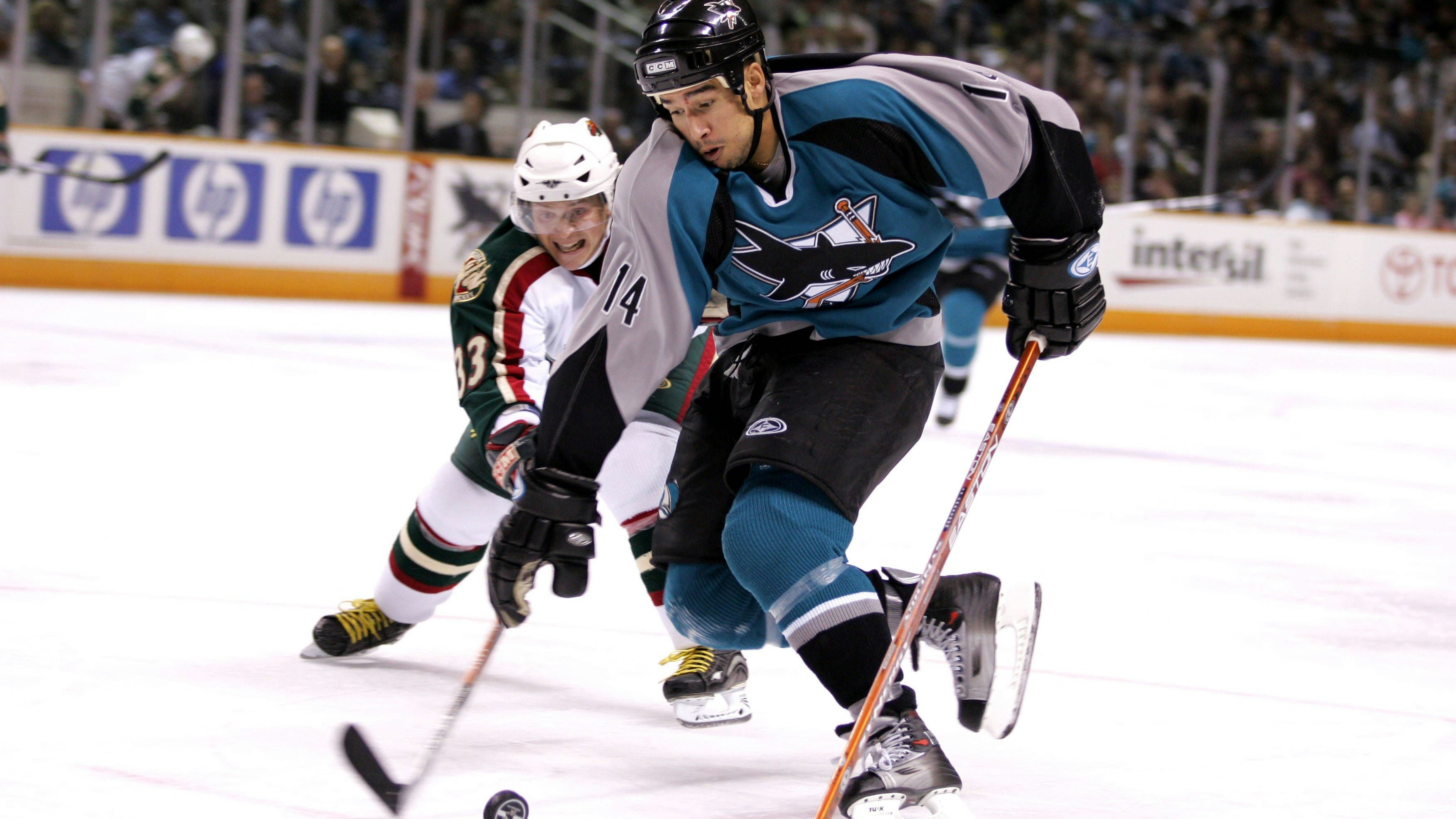 Petteri Nummelin 2006 mit den Minnesota Wild im NHL-Match gegen die Sharks.