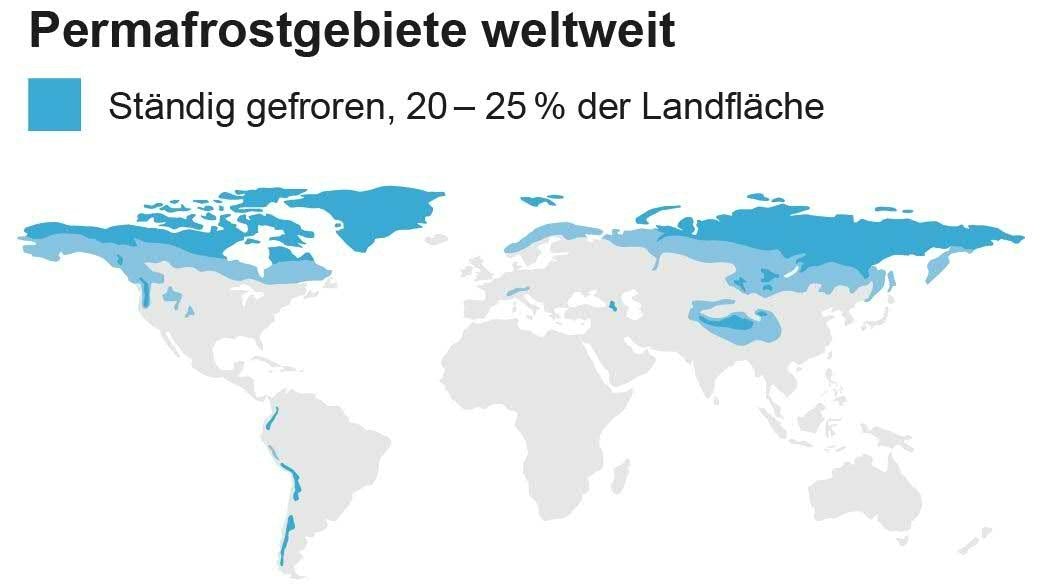 Hier befinden sich weltweit die Permafrostböden