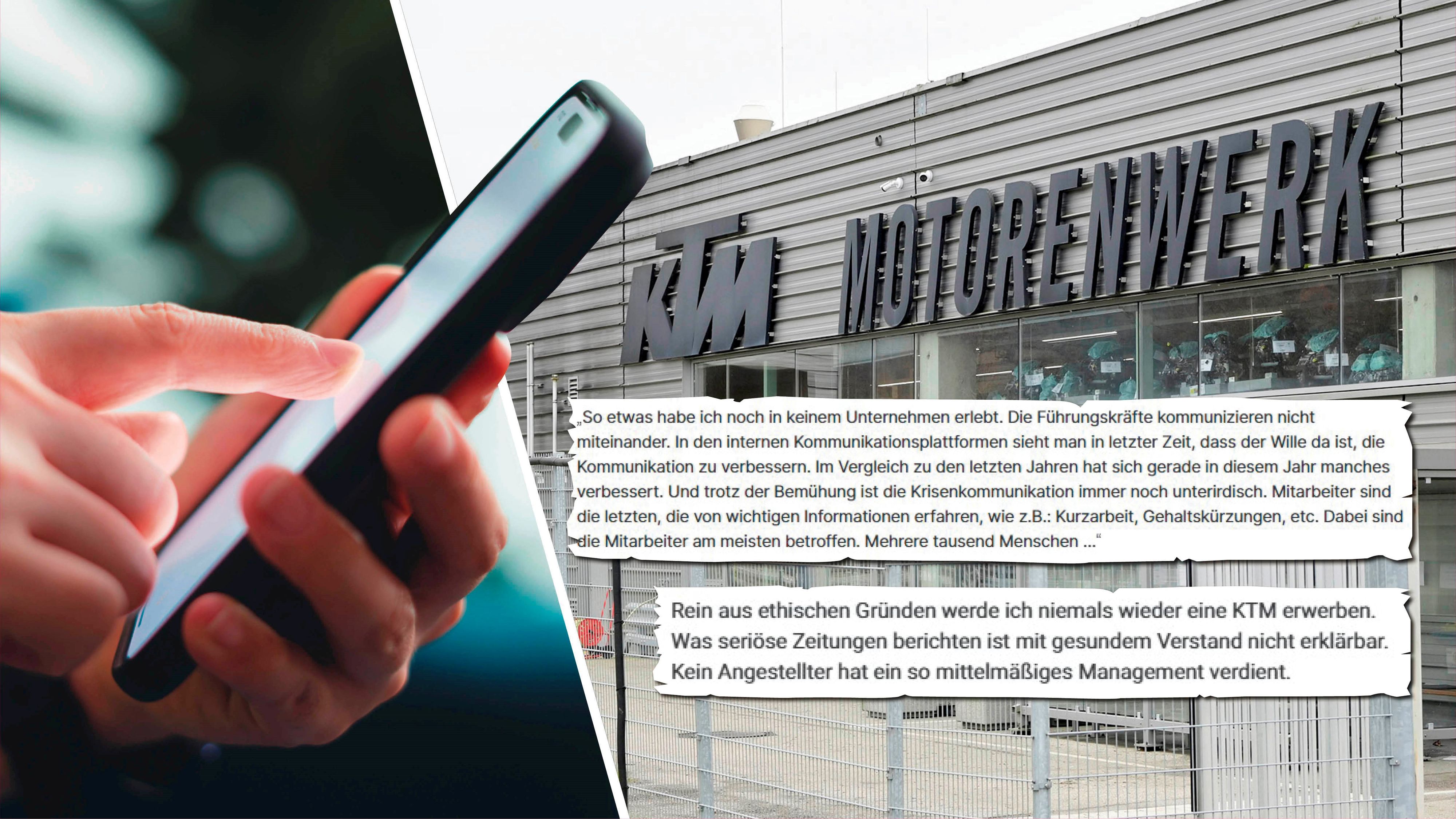 KTM-Mitarbeiter soll nahegelegt worden sein, den Konzern auf Google und Co. positiv zu bewerten. Im Bild: Motorenwerk in Munderfing (Bez. Braunau)